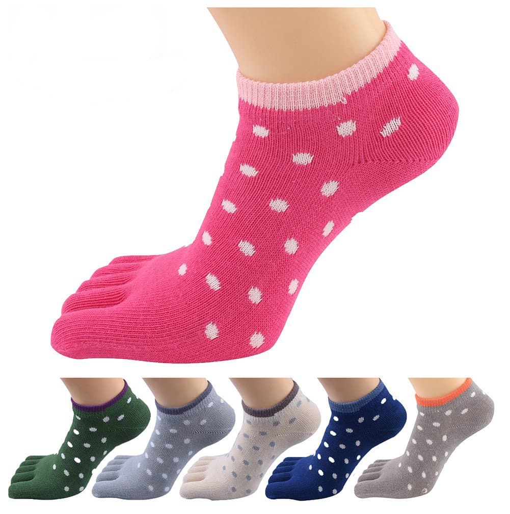 Women's Low Cut Toe Socks Ankle Cotton Running Socks(Pack of 5/6)