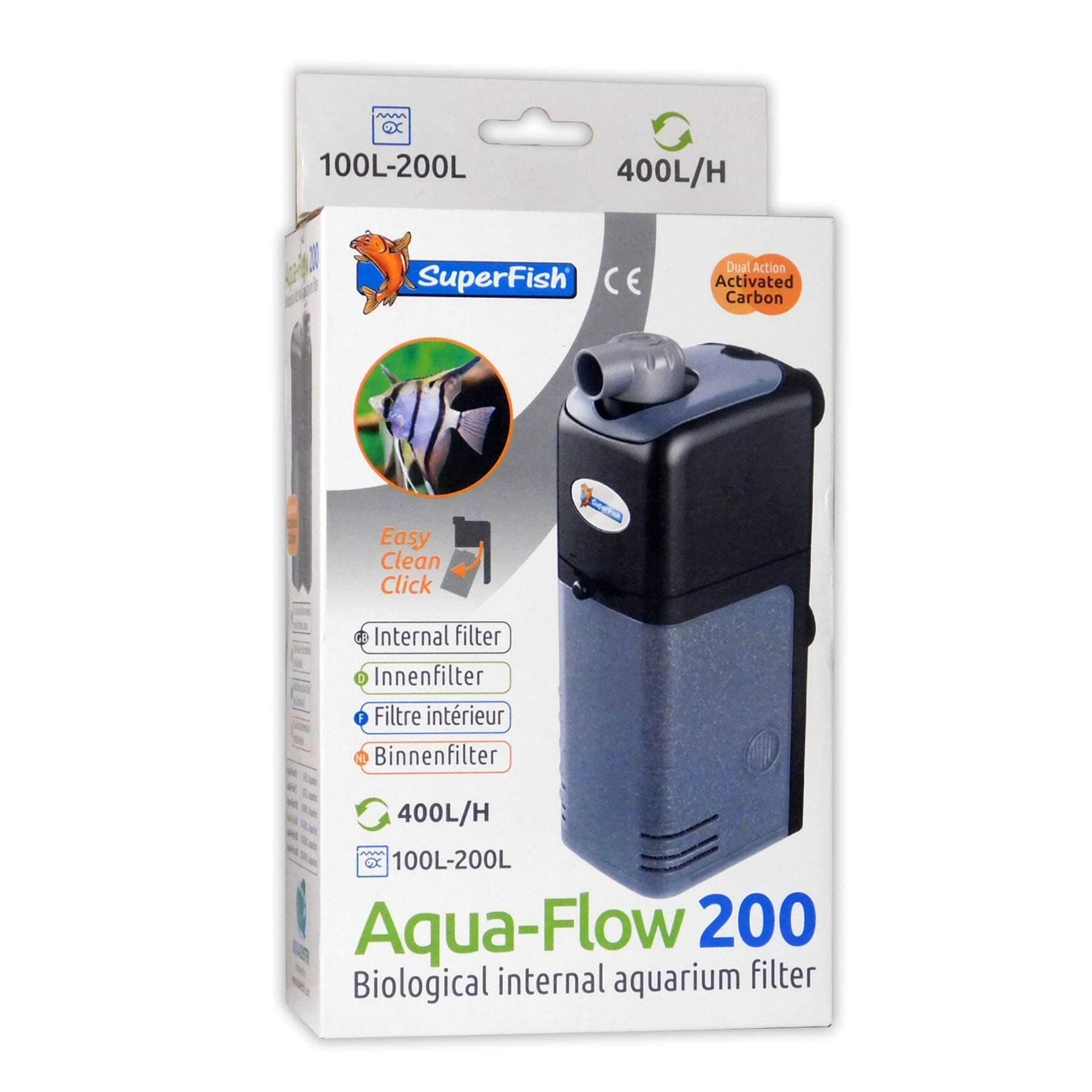 Superfish Aqua Flow 200 Internal Filter 400L/H,Black