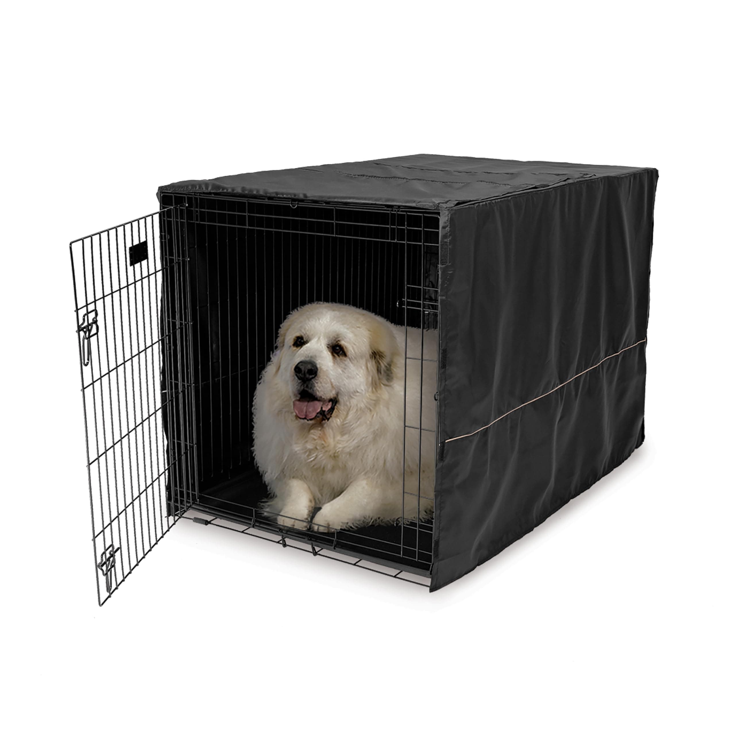 MidWest Homes for Pets XL Dog Crate Cover, Black Polyester Privacy Kennel Cover Fits Most 48-inch Crates, Machine Washable, Reduces Barking & Chewing
