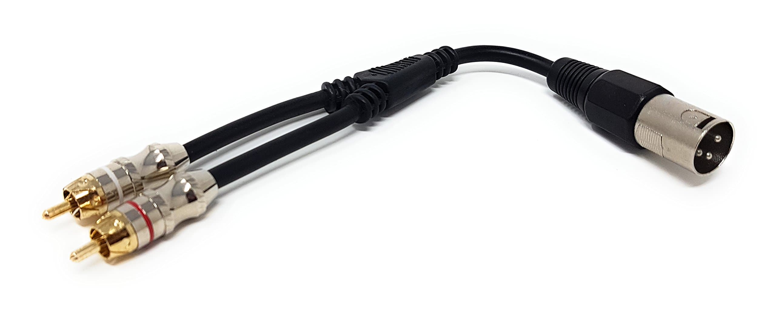 Maincore Pro 25cm XLR Male Plug to 2 x RCA Phono Plug Cable Adaptor Adapter Lead.