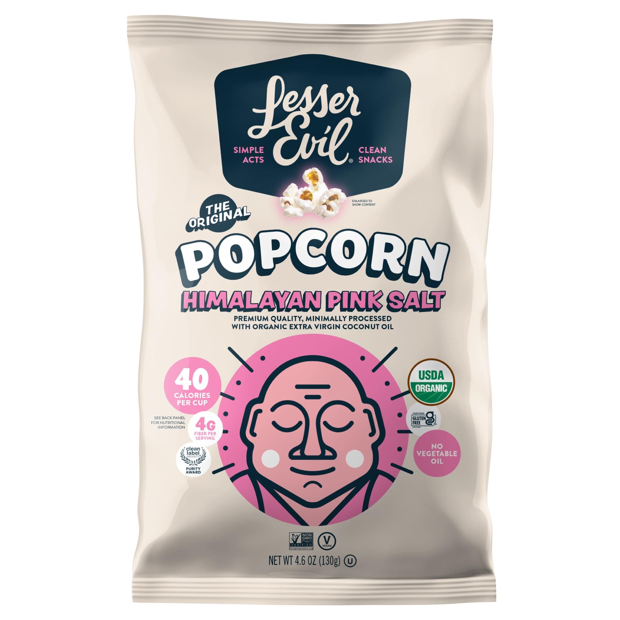 LesserEvil Popcorn, Himalayan Pink Salt, 4.6 Oz