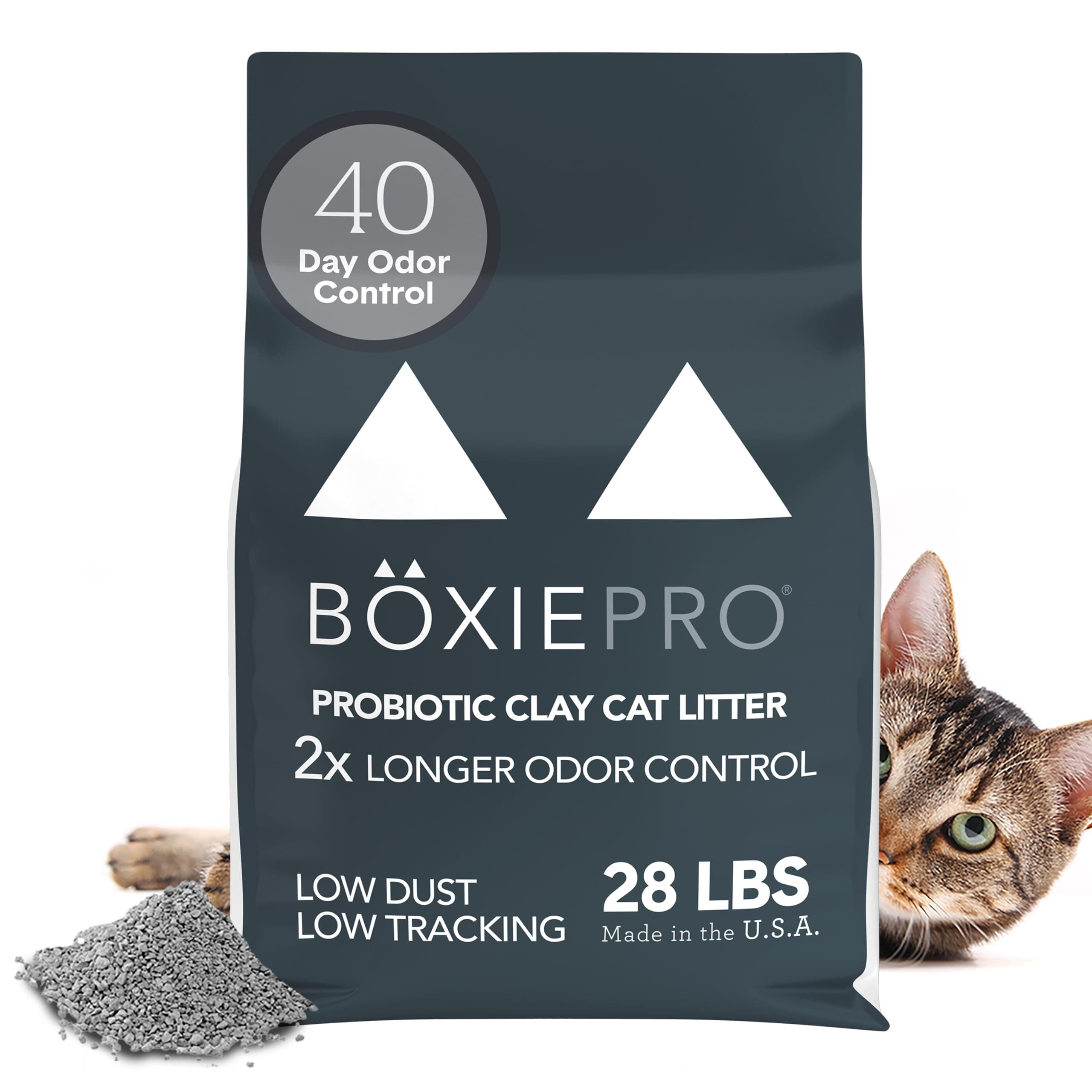 Boxie® Pro™ Probiotics 40 Day Odor Control 28 lb Boxy Cat Bulk Clay Kitty Sand