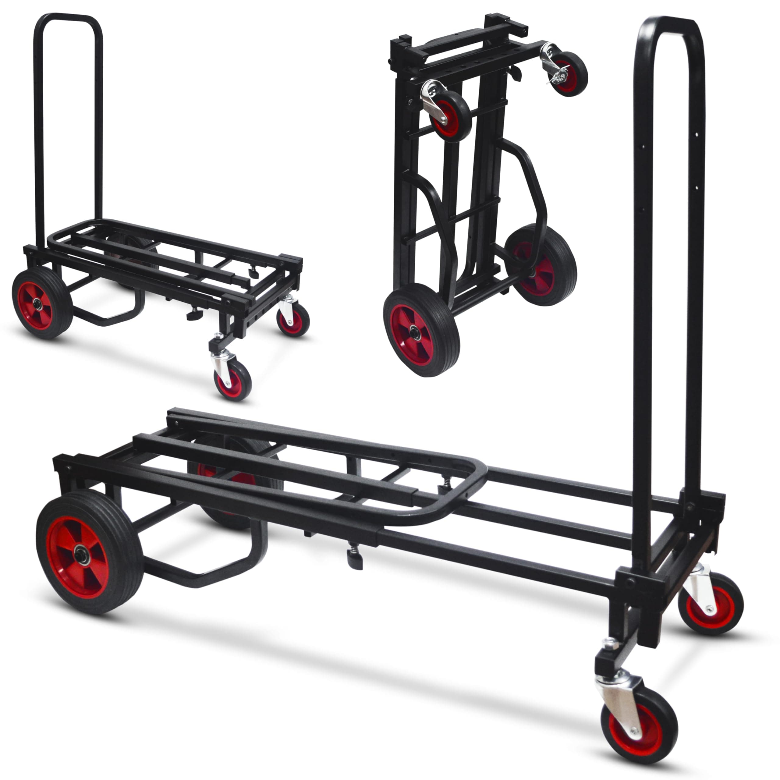– Pyle Adjustable Folding Utility Cart, Heavy-Duty Trolley & Multi-Purpose Equipment Cart w/ Wheels, Extends from 60cm to 102cm, Lightweight & Durable for Easy Transport