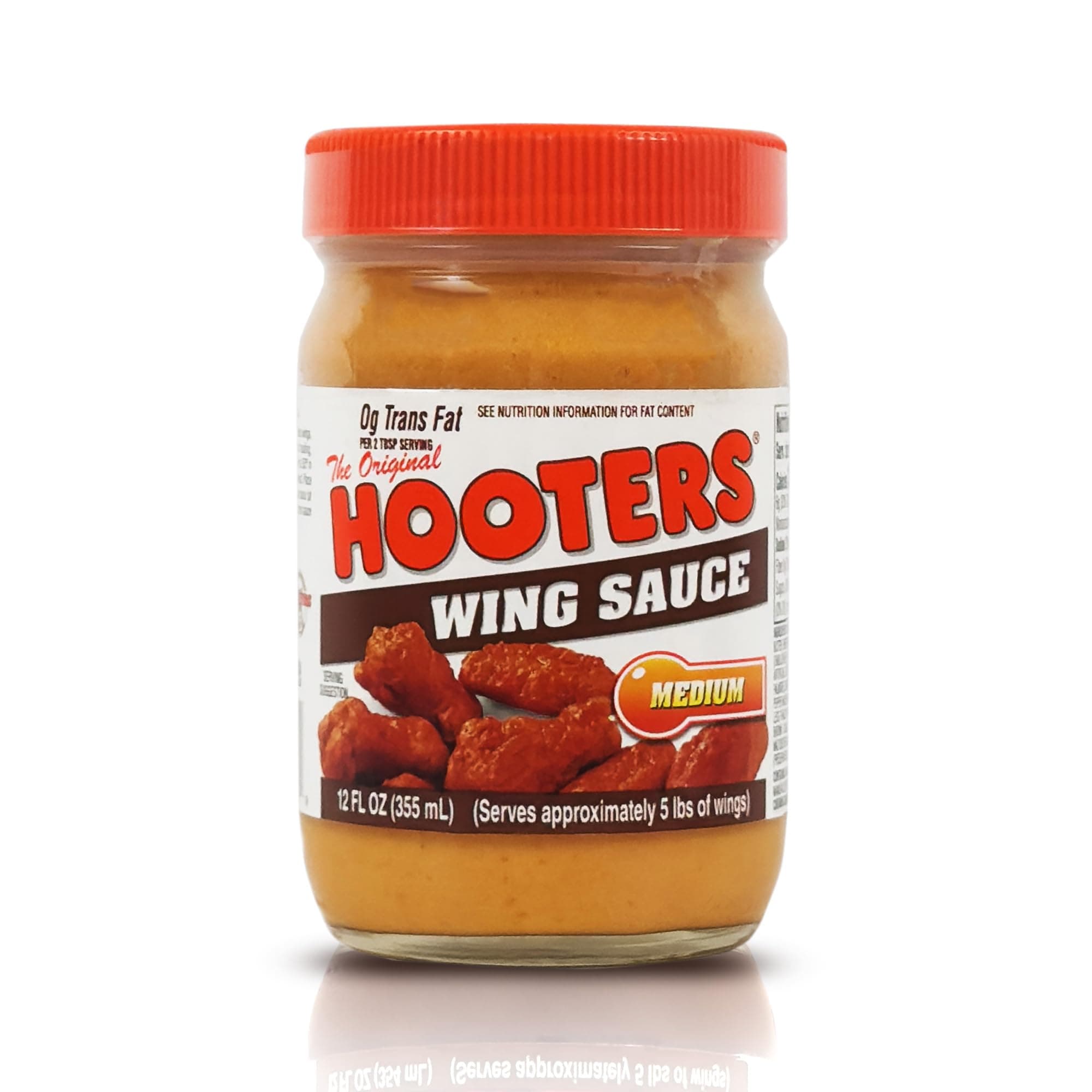 The Original Hooters Medium Wing Sauce - Ideal for Chicken Wings Dipping, Grilling, Seafood, Ribs, Spicy Hot Sauce, Balanced Restaurant Flavor with Butter - 12 fl oz