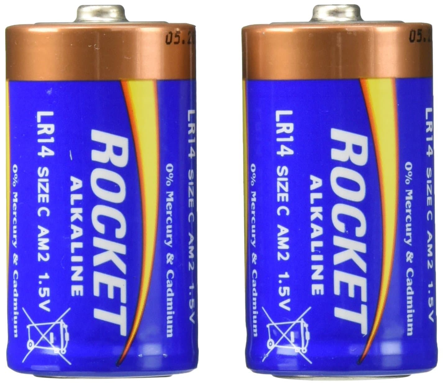 Rocket Alkaline C Quality Battery 2 Pack for Blasters and Toys - e.g. NERF Rapidstrike, Nitron