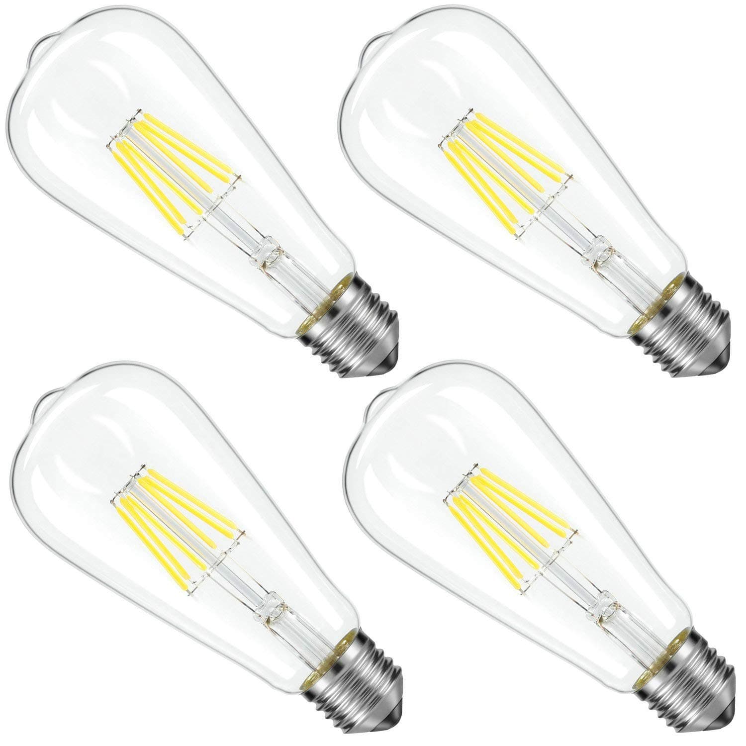 LED Candelabra Bulb Dimmable 60W Equivalent Daylight White (6000K Cold White), 6W Chandelier E12 Base LED Bulb, B11 Candle LED Light Bulb for Home, by Augeek, UL Listed (Neutral White, 4)