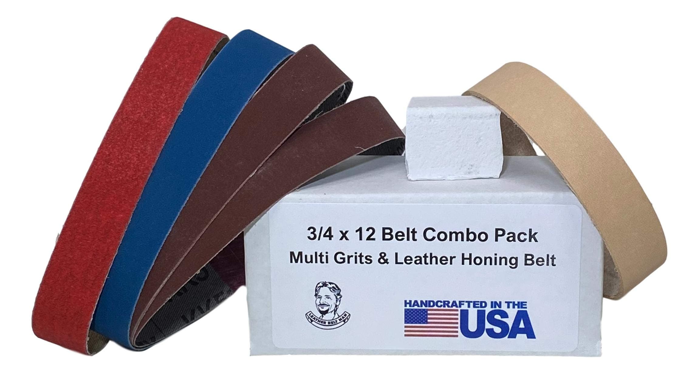3/4 X 12 Replacement Belt Kit with Leather Honing Strop Belt fits Ken Onion Work Sharp