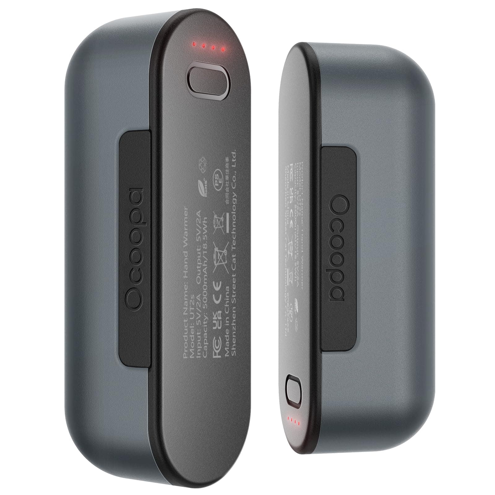 OCOOPA UT2S Magnetic Hand Warmers Rechargeable 2 Pack, 5000mAh Electric Handwarmer, 4 Heat Settings (100–137°F), 2s Fast Heating, USB-C Power Bank, Gifts for Gaming & Outdoor
