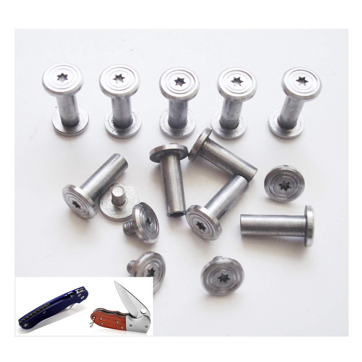10 Sets/lot DIY Knife Handle Fasteners,Binding Screw,Tactical Survival Knife Bolts Fasteners Stainless Steel EDC Knife Shaft Rivets