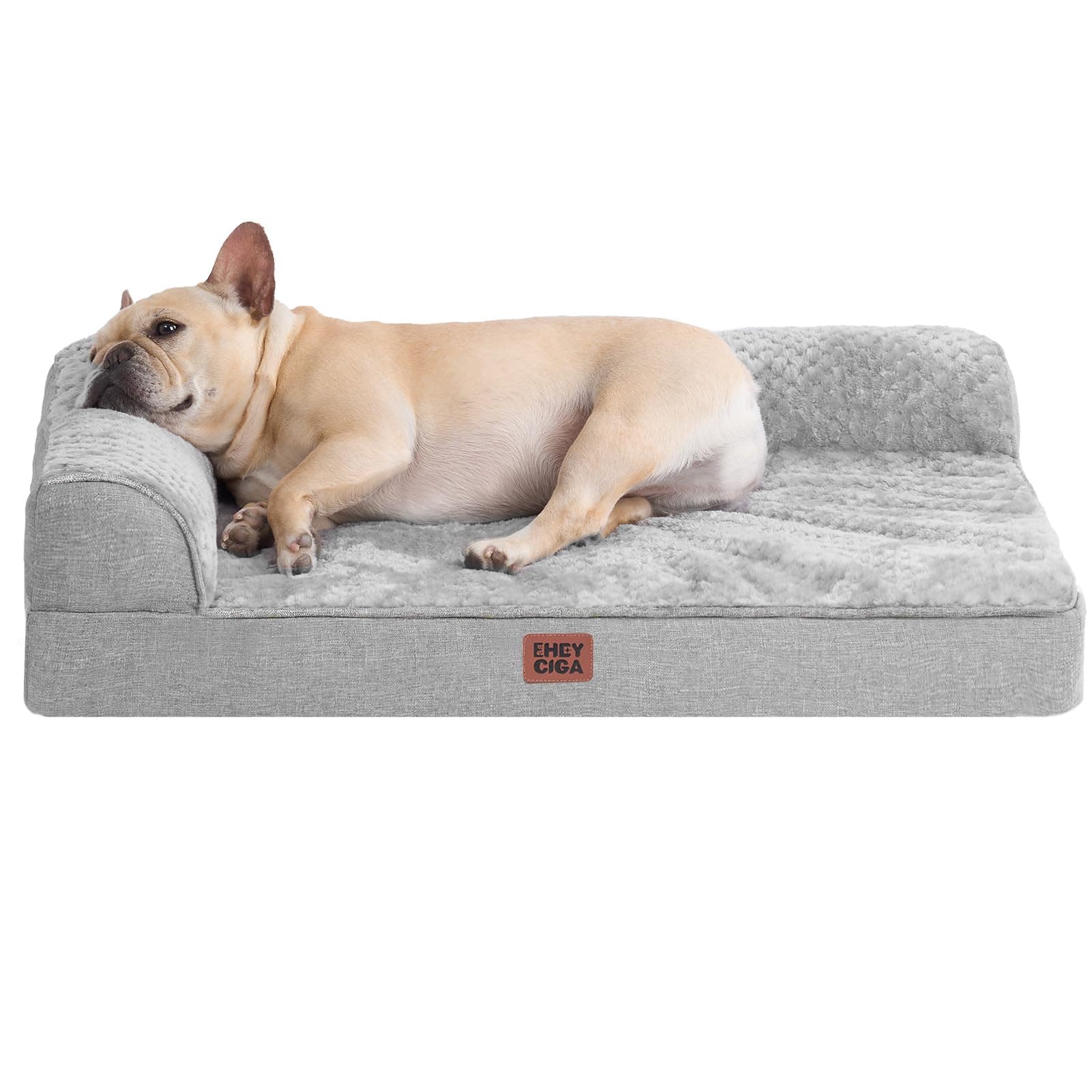 Memory Foam Dog Bed Medium Sized Dogs, Waterproof Dog Bed Orthopedic with Washable Removable Cover, Non-Slip Pet Bed Couch for Crate, 30x20x6 Inches, Grey