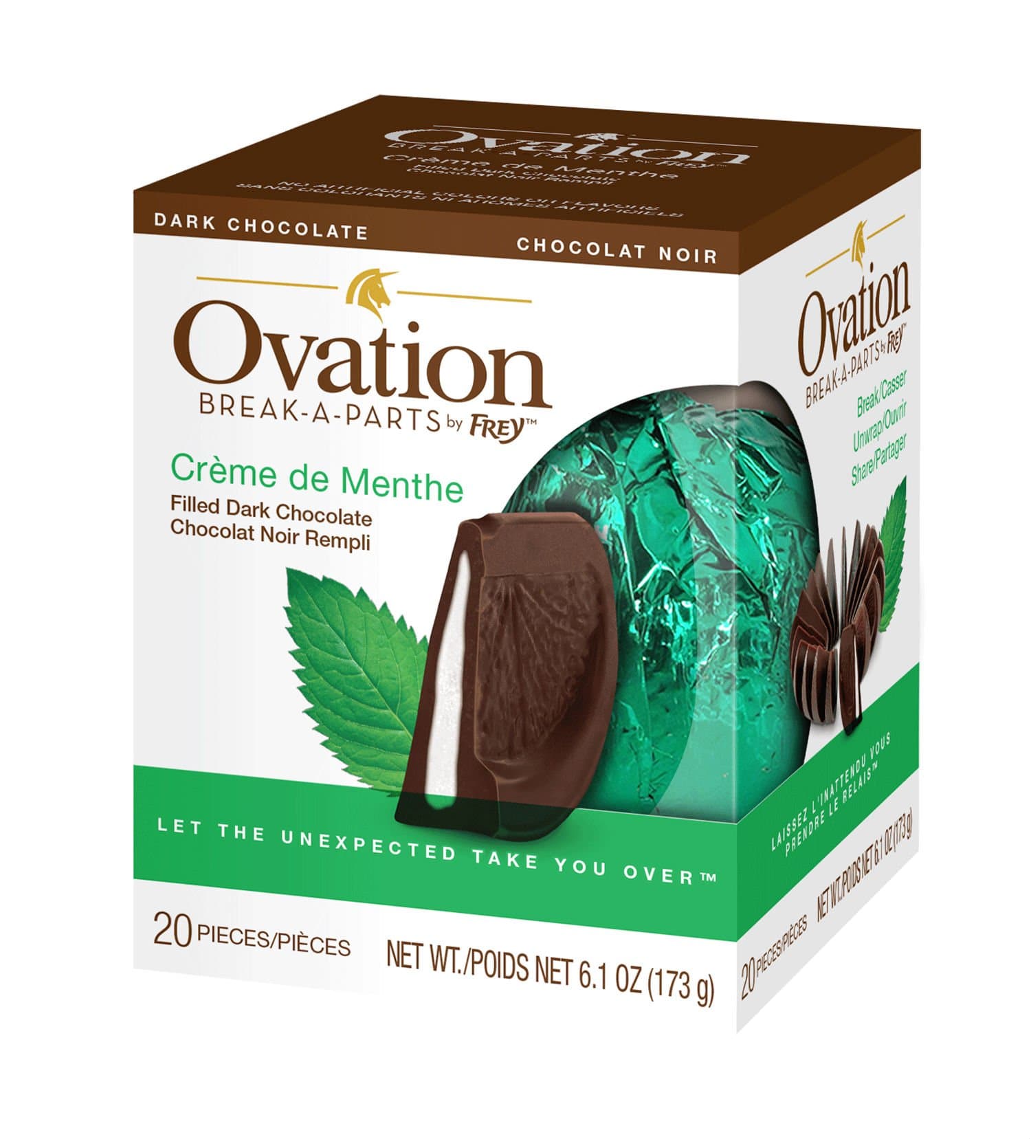 Ovation Chocolate Break-A-Parts by Frey- 6.17 oz. (2-Pack) (Ovation Dark Chocolate Creme de Menthe)