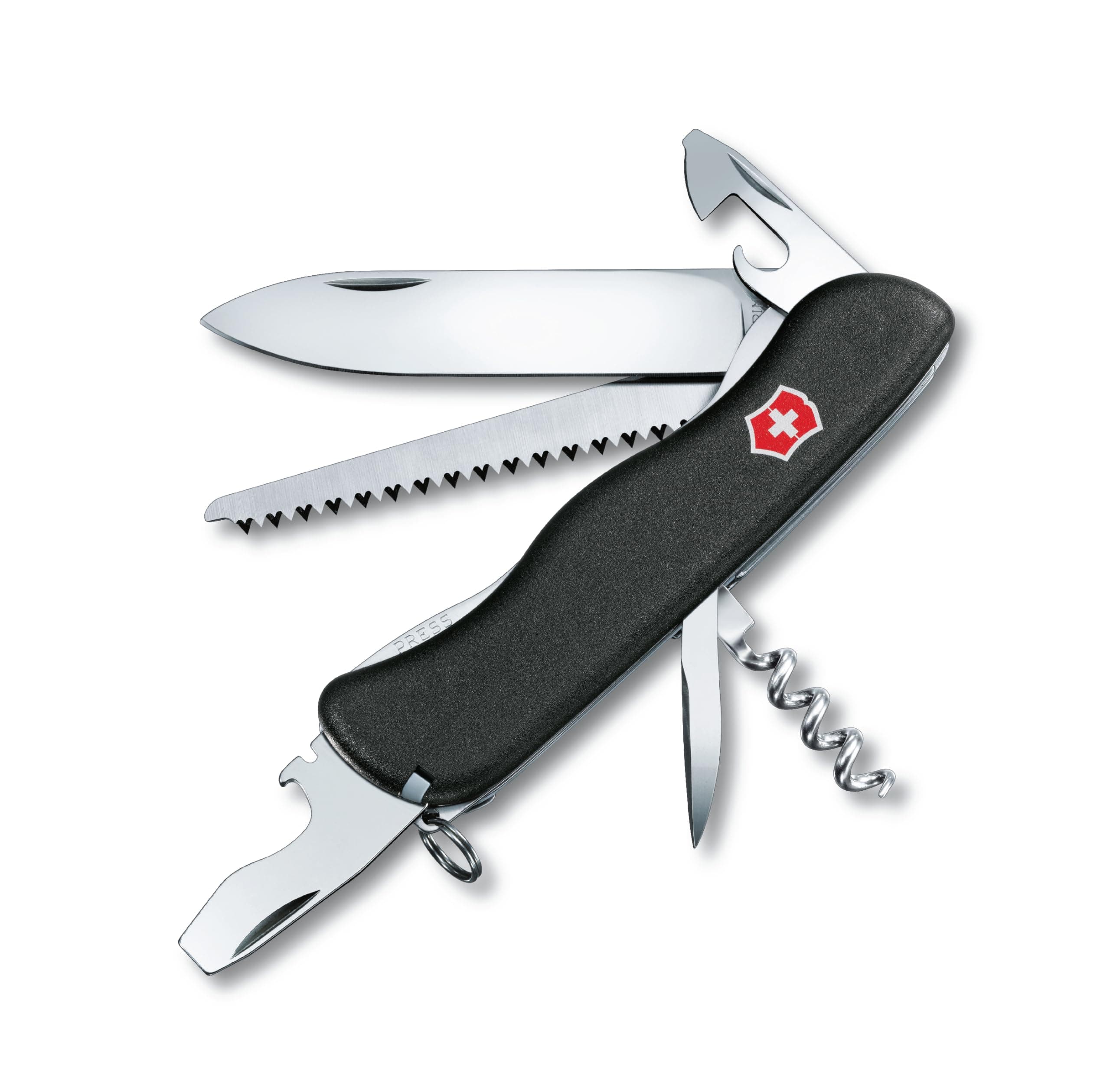 Victorinox Swiss Army Knife - Forester - 12 Functions, Multi-utility Tool - Black, 111mm