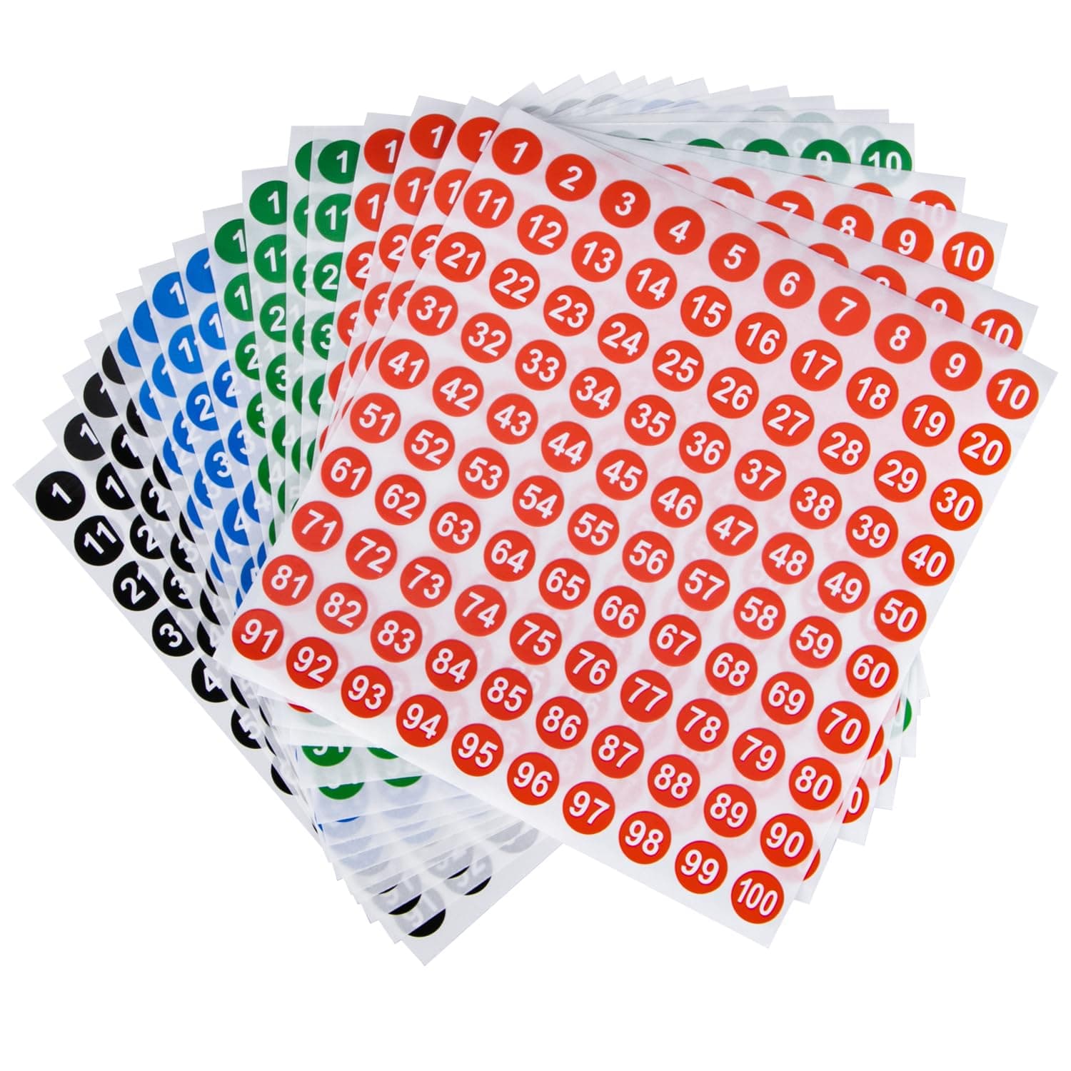 16 Sheets Small Round Number Stickers - Self Adhesive Labels for Office, Home, Kitchen, Classroom & More