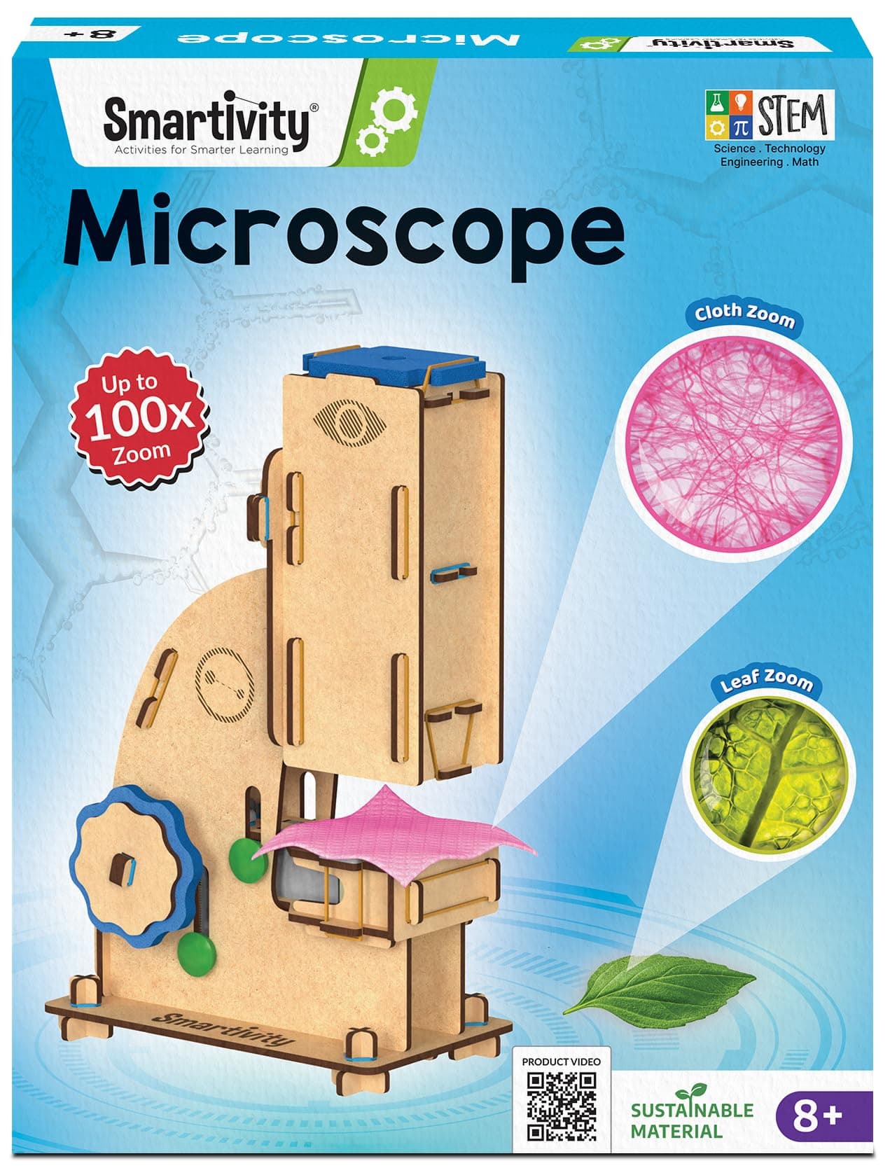 Smartivity DIY Microscope 100x Zoom Toy for Kids Age 8-10-12-14 Years Old | Birthday Gift for Boys & Girls | Science Toy for Kids 8-14 Years Old Students I STEM Sciene Kit