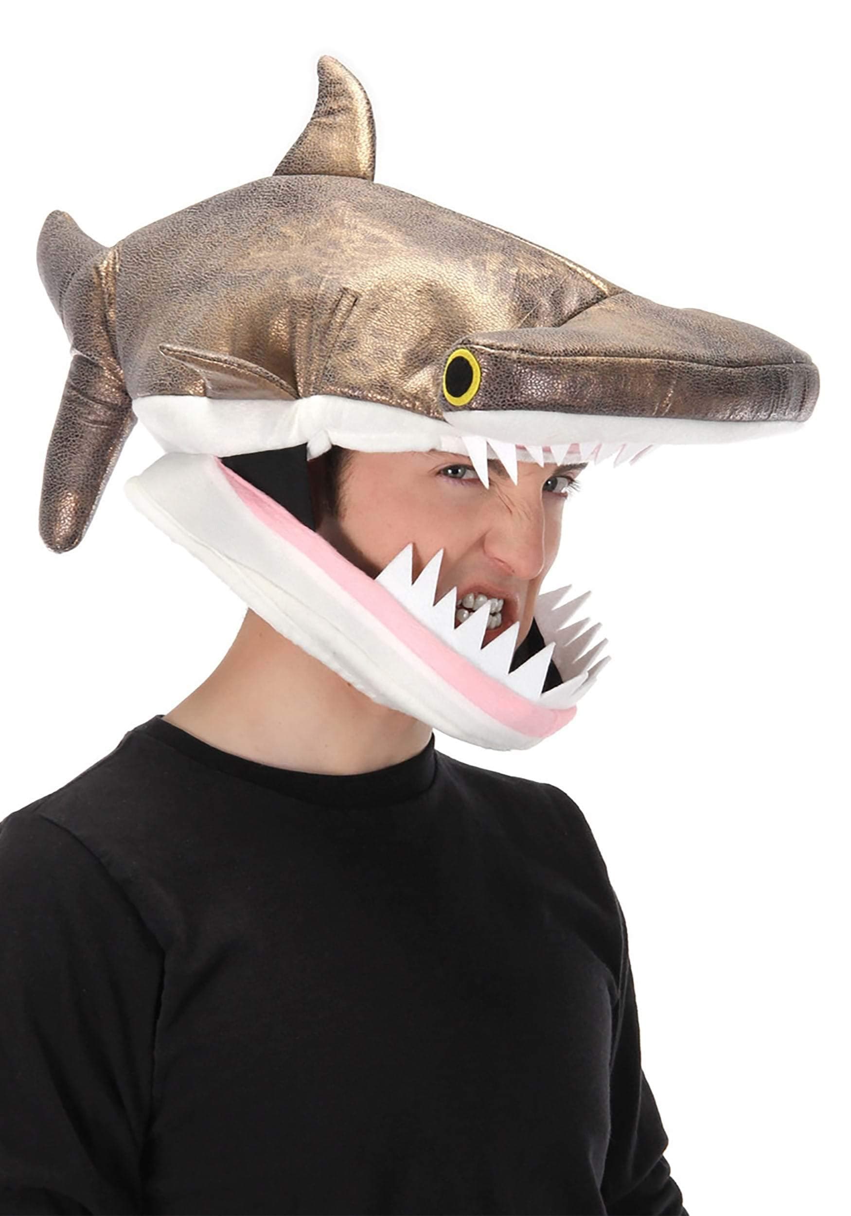 Hammerhead Shark Jawesome Hat - Stretchy Suede with Scaly Shine, Adjustable Fit, Costume Headwear Standard