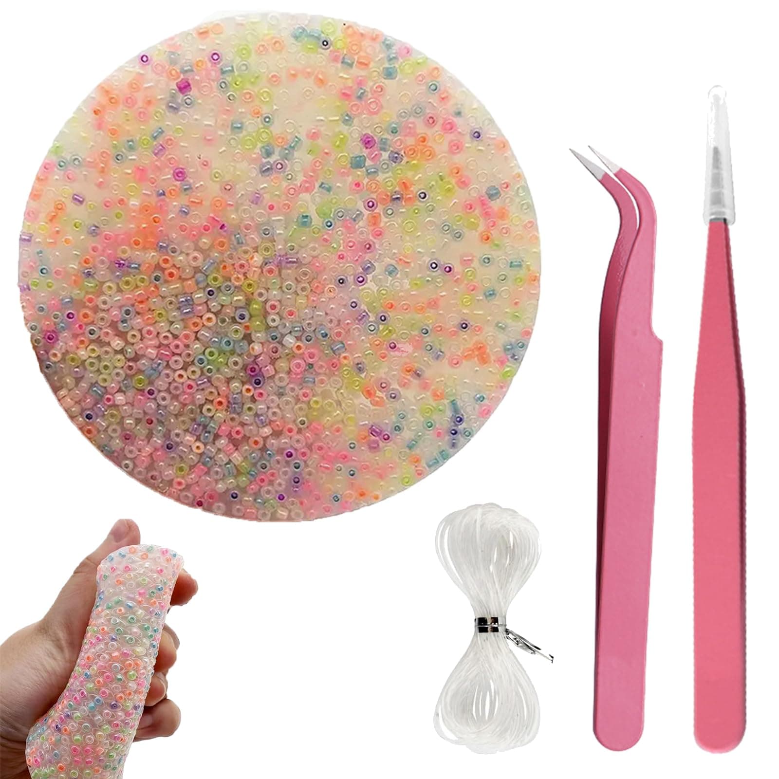 Picky Pad, Picky Pad Reusable Sensory, Reusable Picky Pad Kit, Skin Picking Fidget Toys, Picky Pad Reusable Sensory for Kids Adult (1 Peeling Toy, 2 Straight Tipped Tweezers)