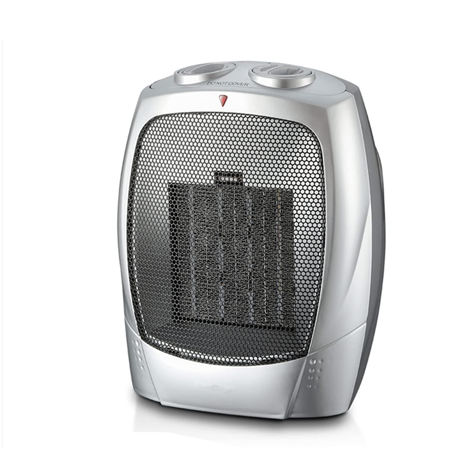 WARMTEC 1500W Portable Ceramic Space Heater with Adjustable Thermostat Small Tabletop/Floor Electric Heater (Silver)