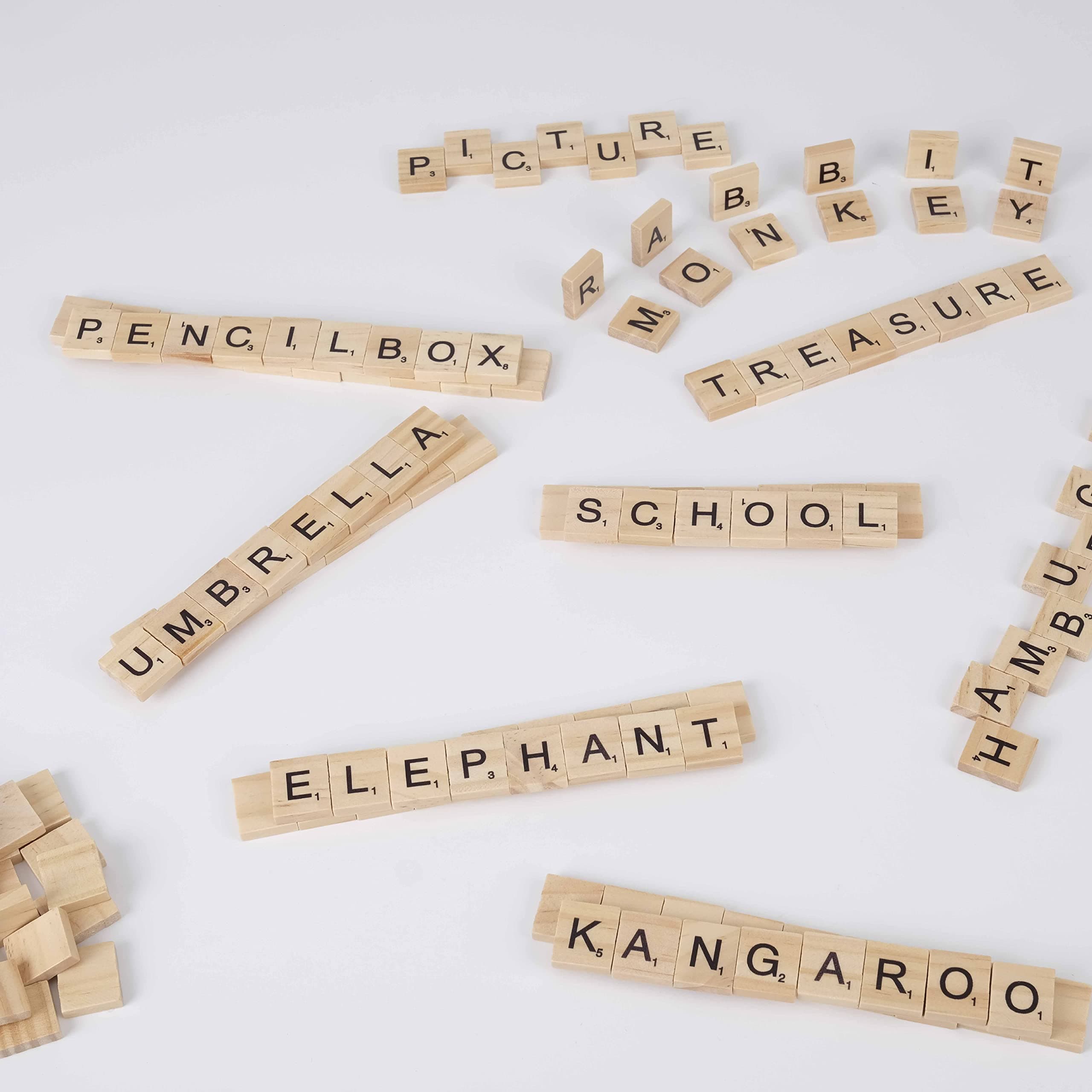 C CRYSTAL LEMON Scrabble Letters for Crafts and Games - Pack of 200 Wooden Tiles - Perfect for DIY Projects, Board Game Replacement, and More!