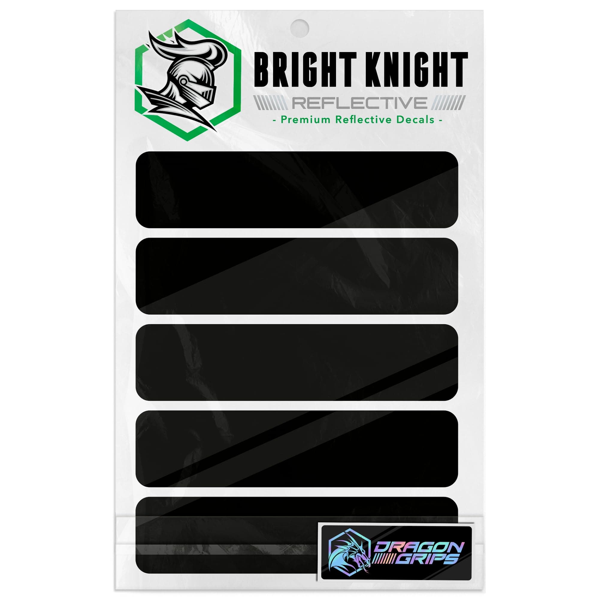 Reflective Motorcycle Helmet Decals, 5 Pcs Black Reflective Tape Decal with 3M Retro Reflective Stickers for Helmet Vinyl by Bright Knight Decals