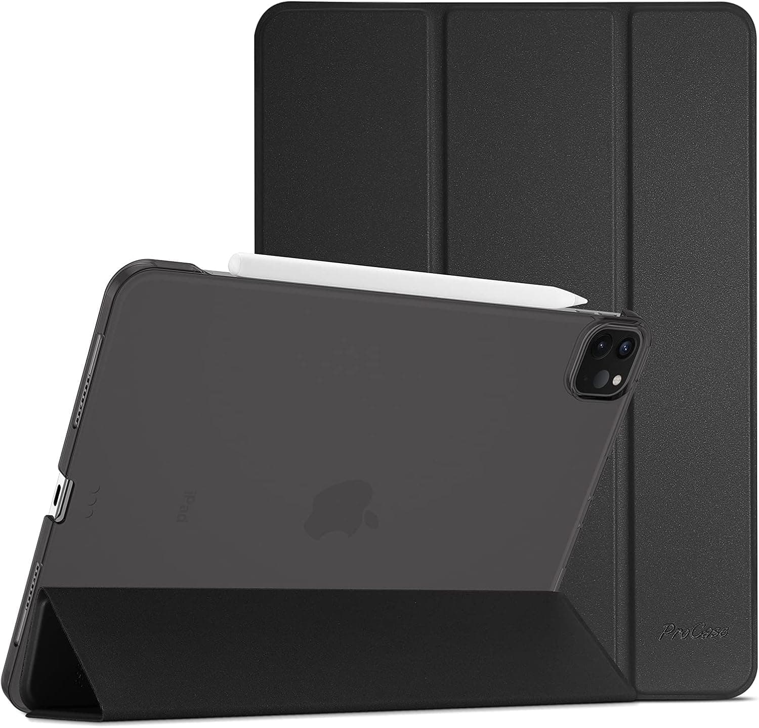 ProCase Smart Case for iPad Pro 11 Inch 2022/2021/2020/2018 (4th /3rd /2nd /1st Generation), Slim Stand Hard Back Shell Cover -Black