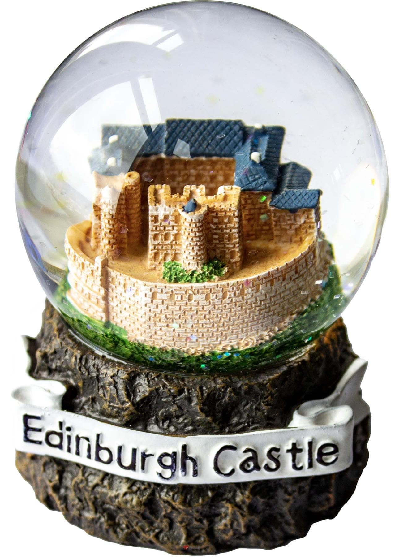I LUV LTD Scottish Waterball Small Snow Globe with Edinburgh Castle Design, Resin Figurine and Moulded Base