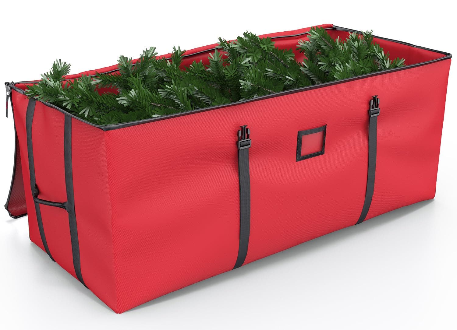 Mrrihand Christmas Tree Storage Bag, Large Artificial Christmas Tree, 9 Ft Anti-Tear Heavy-Duty 600D Oxford Cloth Christmas Tree Storage Box with Handles, Christmas Tree Storage Container (Red)