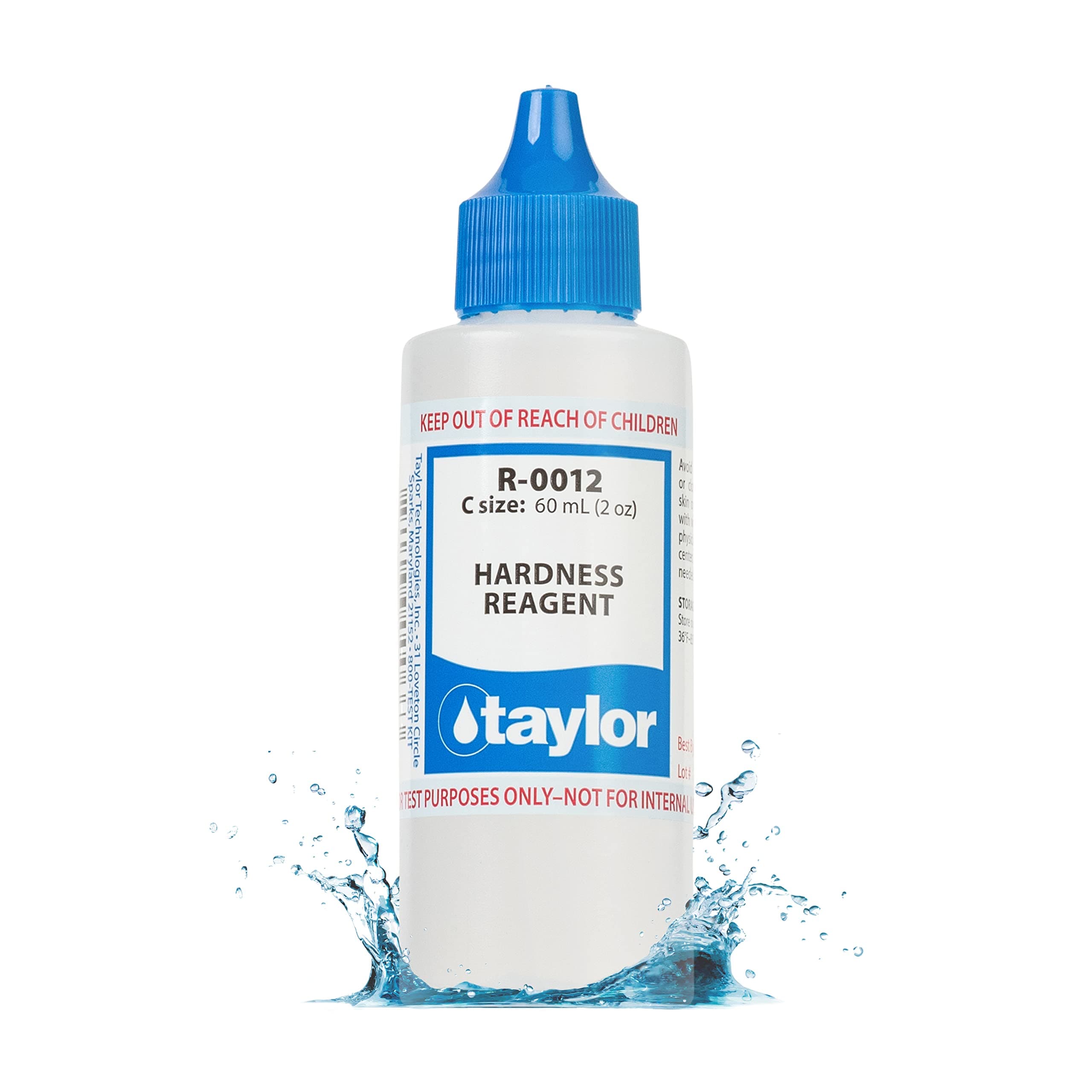 Taylor Technologies R-0012-C, Hardness Reagent, 2 Ounce, for Testing Calcium Hardness in Pool and Spas, Dropper Refill for Water Test Kits, Replace Annually | Made in the USA