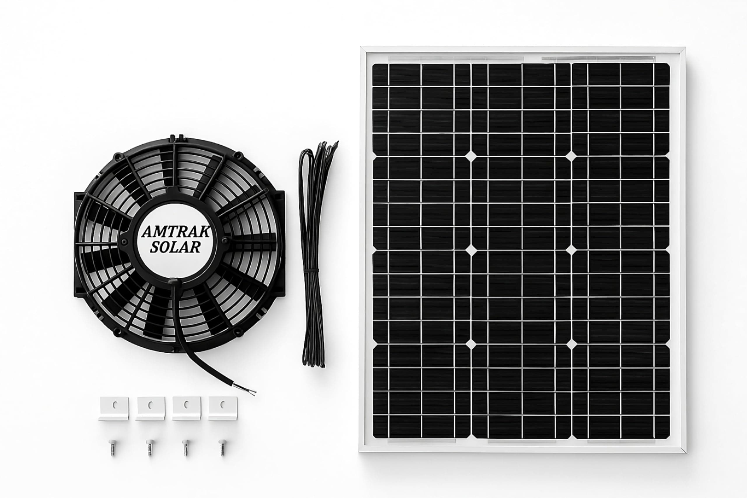 Amtrak Solar Powerful Solar Attic Fan Quietly Cools, Ventilates Exhaust Your House, Garage, Greenhouse, Chicken Coop or RV and Protects Against Moisture Build-up (20, Watts)
