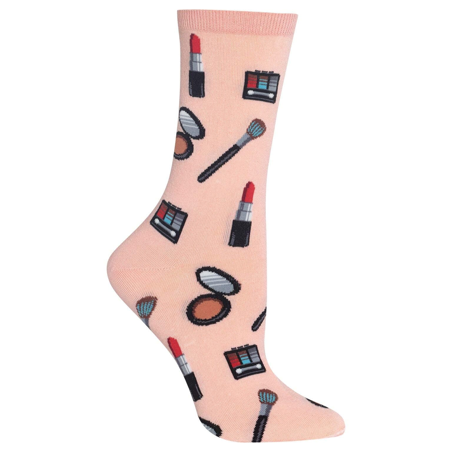 Hot SoxMake Up Crew Socks, 1 Pair, Blush Pink, Women's 4-10 Shoe