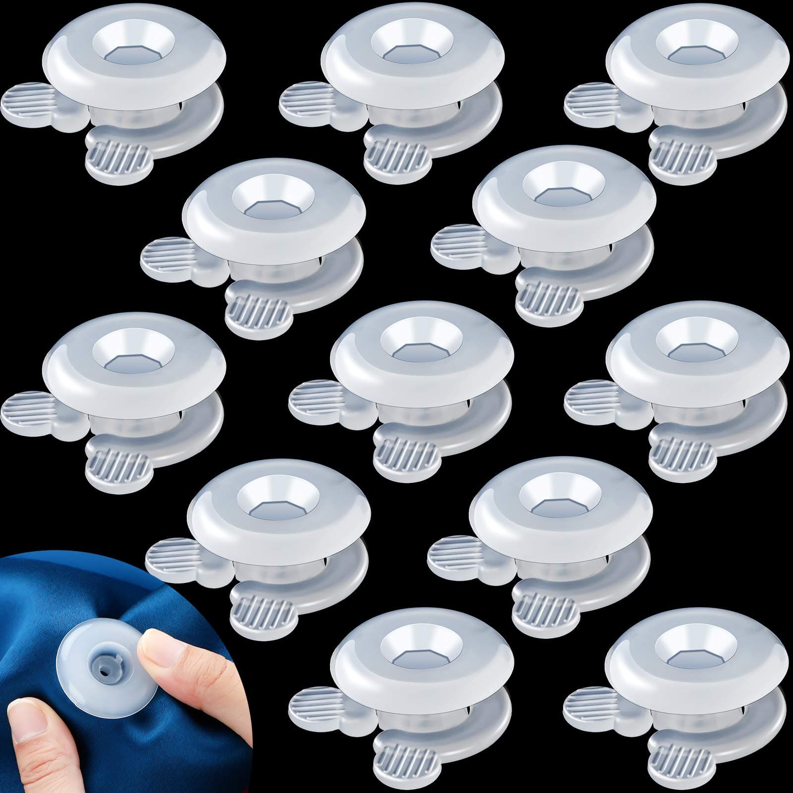 Jetec 12 Pcs Duvet Comforter Clips Plastic Grippers Button Clips for Inside Corner and Keep Comforter Duvet