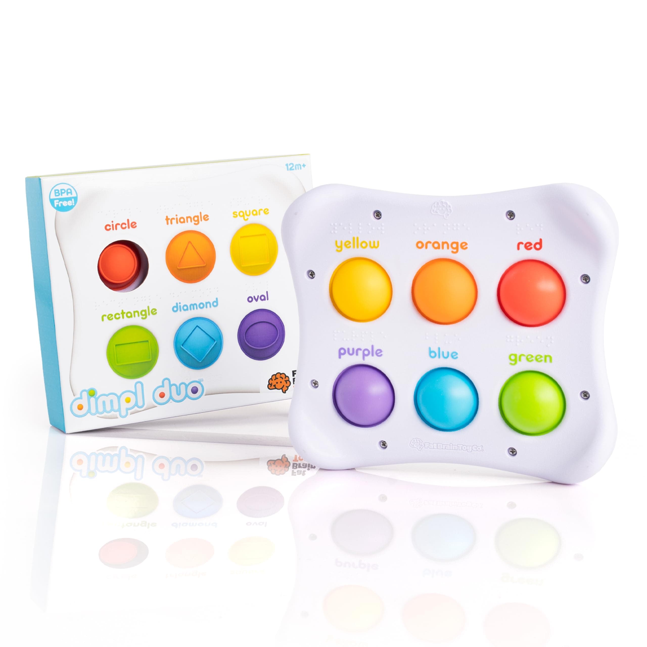 Fat Brain Toys FA208-1 Dimple, Shapes, Fingertip Development, Squeeze Toy, Push Pop, Genuine Product