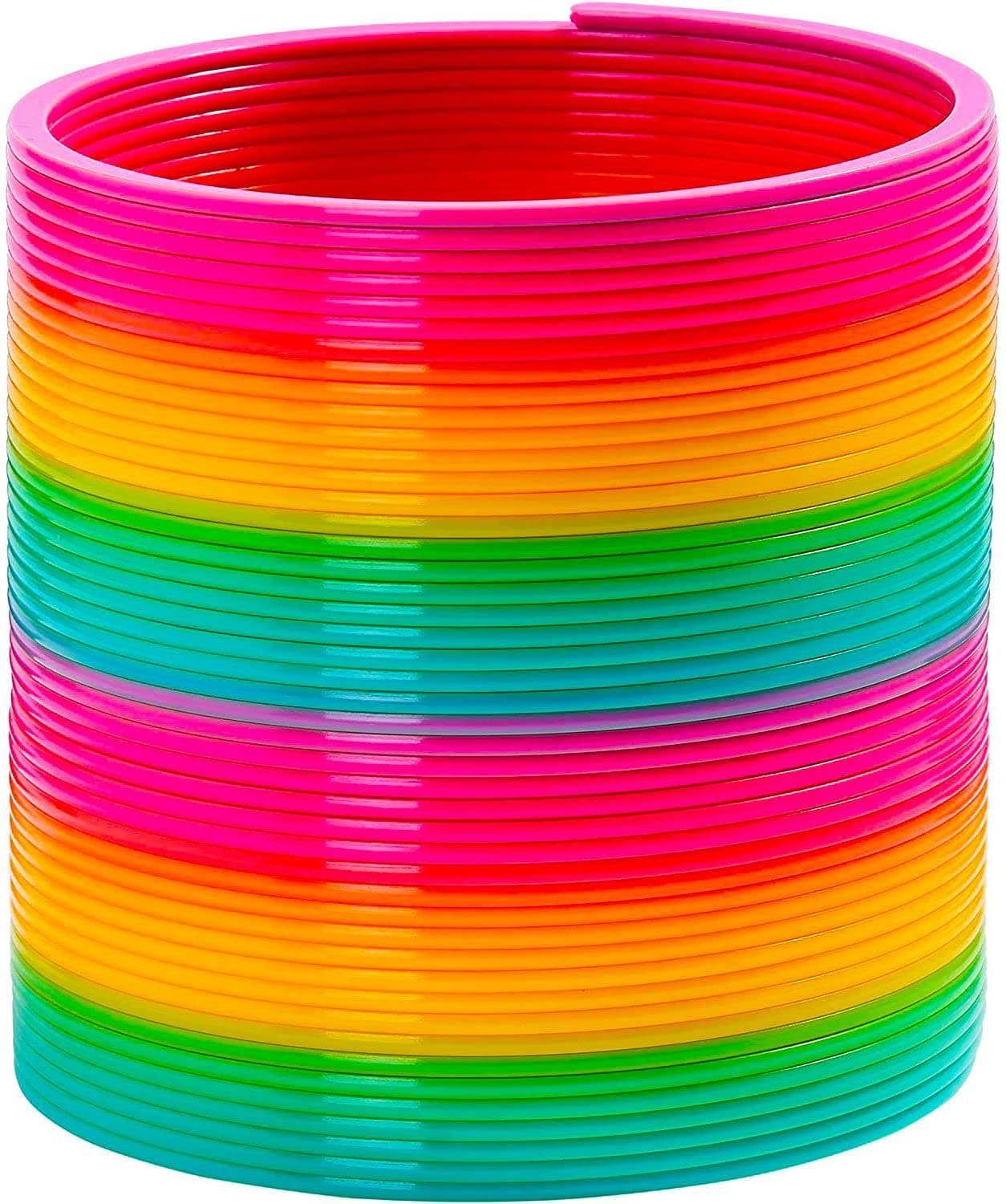6 Inch Giant Plastic Walking Spring Toy,Jumbo Rainbow Coil Toy,Party Prizes and Stocking Stuffers,Birthday Bag Filler
