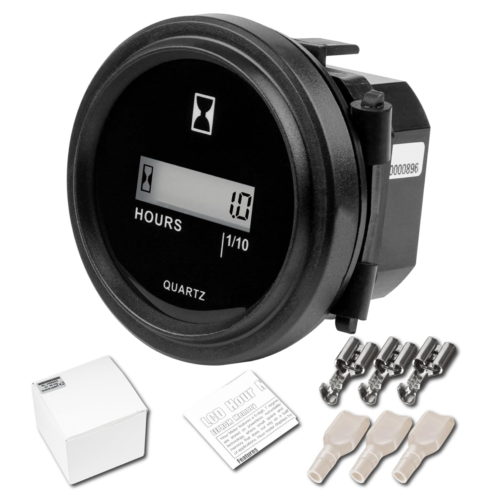 Jayron JR-HM005AC Hour Meter AC 86-230V Round LCD Hour Meter Quartz Hourmeter for Fork Cart Boat Tractor Generator Engine Mower…