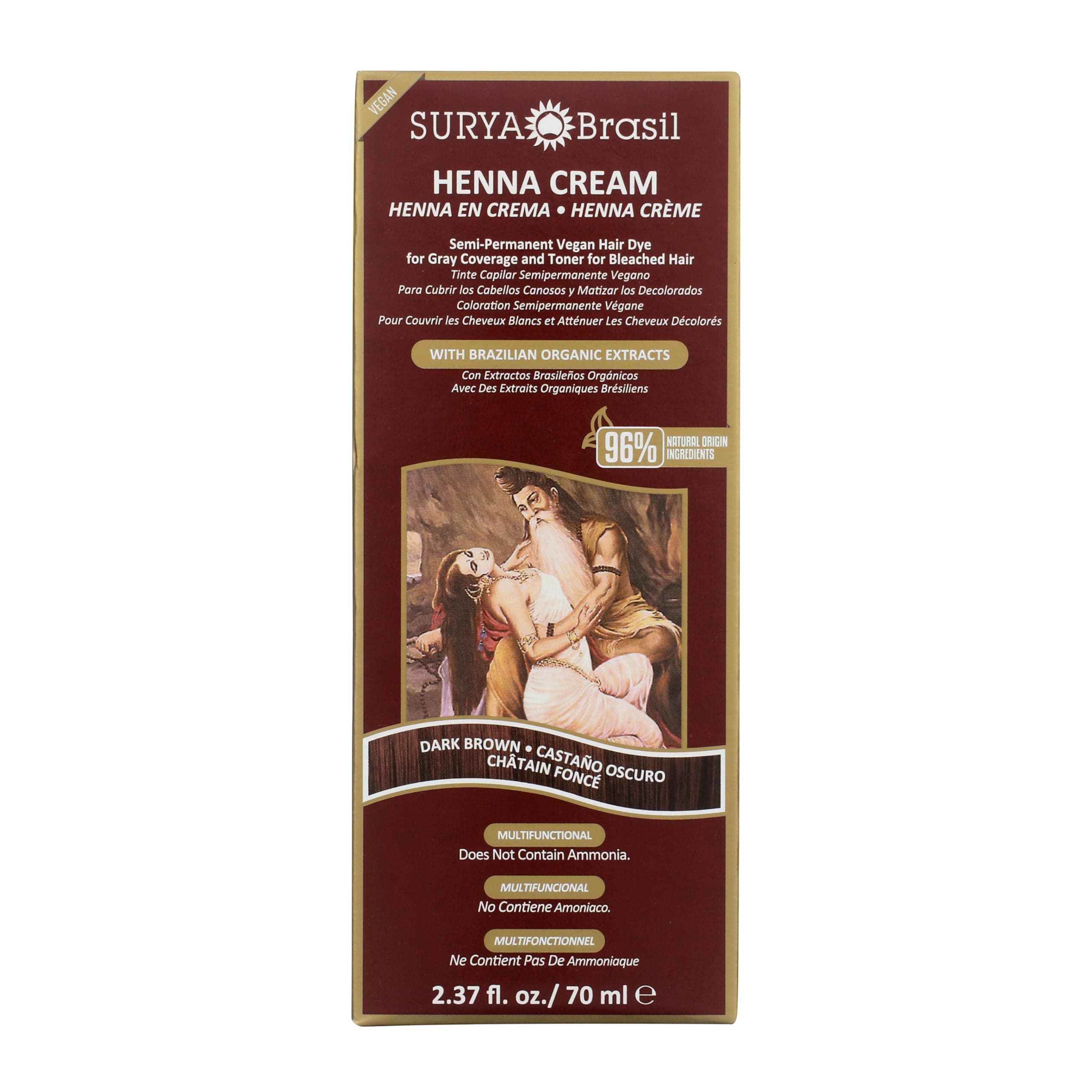 Surya Brasil Henna Cream, 70Ml, Dark Brown
