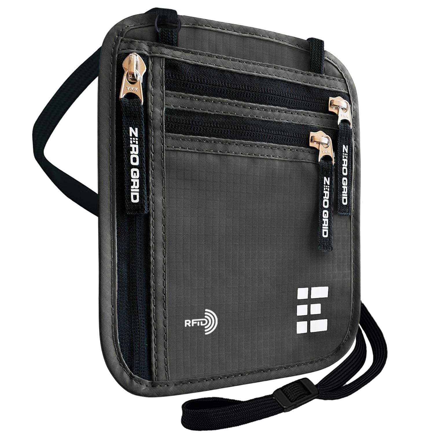 Neck Wallet w/RFID Blocking- Concealed Travel Pouch & Passport Holder