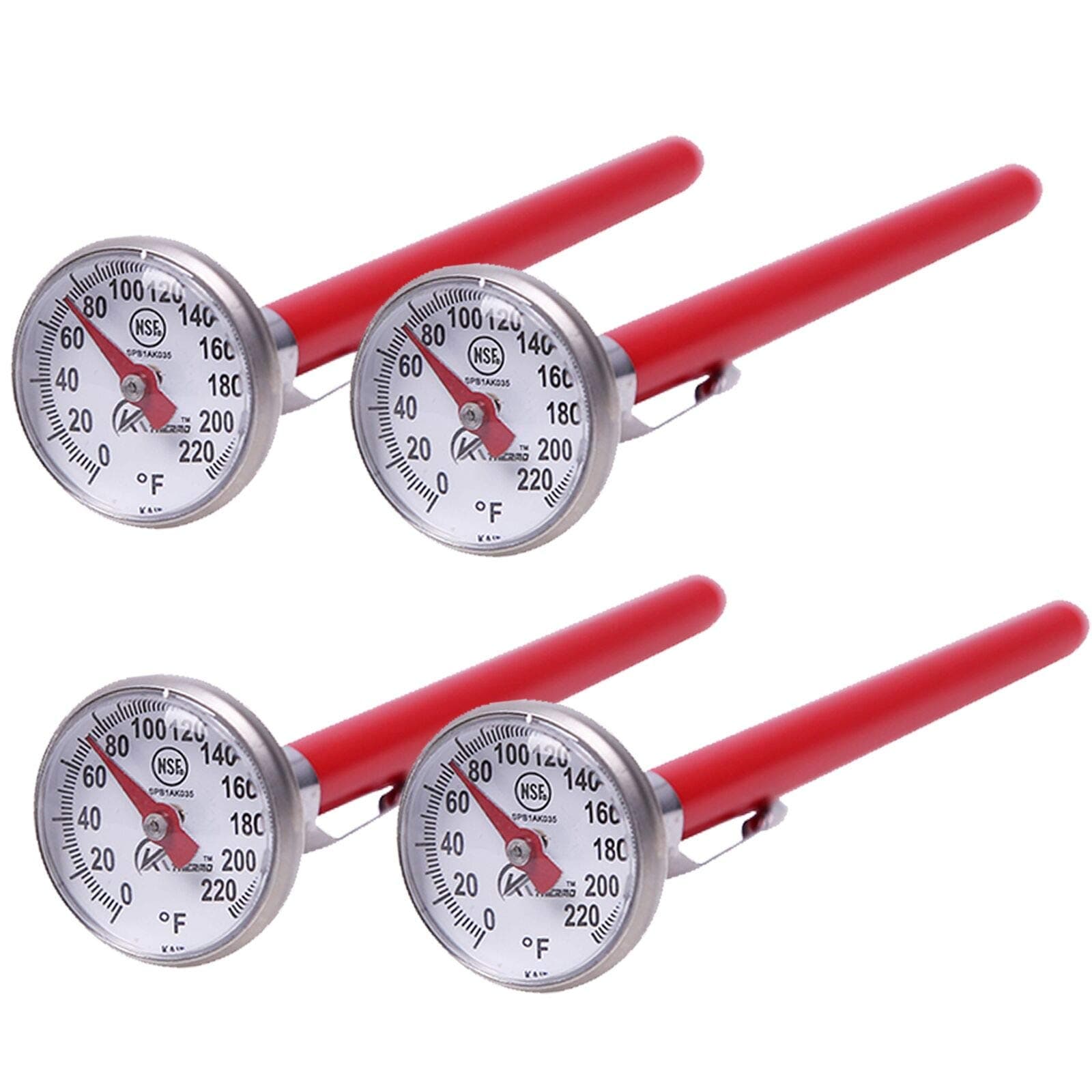 KT THERMO Instant Read 1-Inch Dial Thermometer(4-Pack),Best for The Coffee Drinks,Chocolate Milk Foam