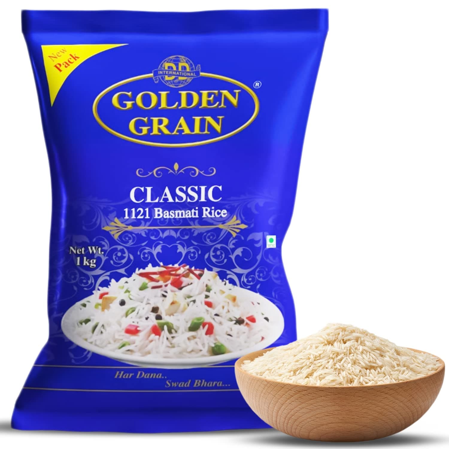 Classic Basmati Rice 1Kg | Long Grain 3X With Rich Aroma Naturally Aged & Non-Sticky | Fluffy Basmati Grains | Perfect Authentic Super Basmati Rice, Pulao Rice