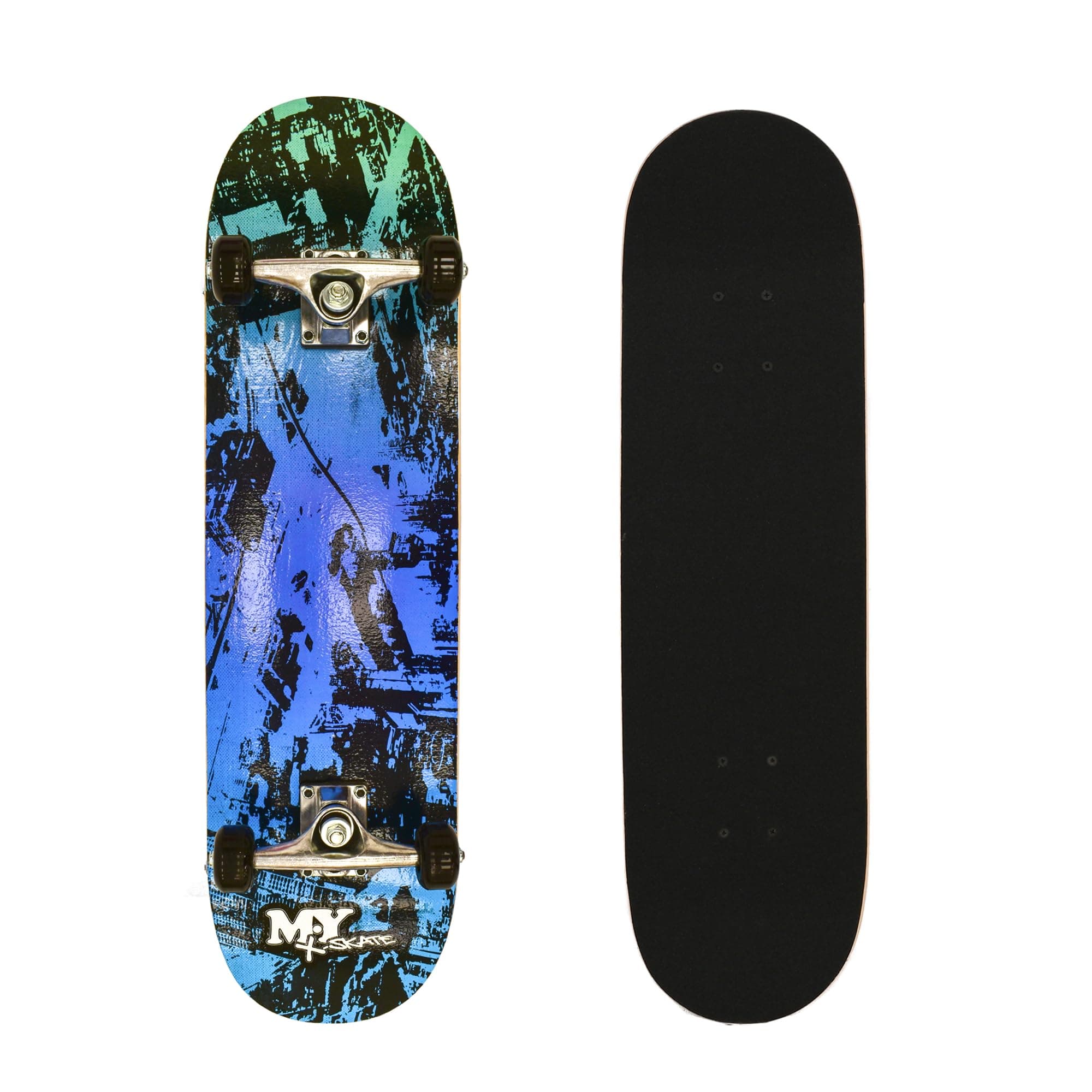 M.Y X-Skate Complete Skateboard 31" Double Kick Beginner Skateboard for Kids Teenagers & Adults 7 Ply Maple Deck ABEC 7 Bearings for tricks and skateparks
