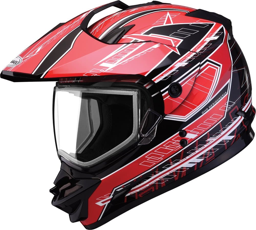 G-Max GM11S Nova Helmet , Distinct Name: Black/Red, Gender: Mens/Unisex, Primary Color: Red, Helmet Type: Full-face Helmets, Helmet Category: Snow, Size: XL G2112207 TC-1