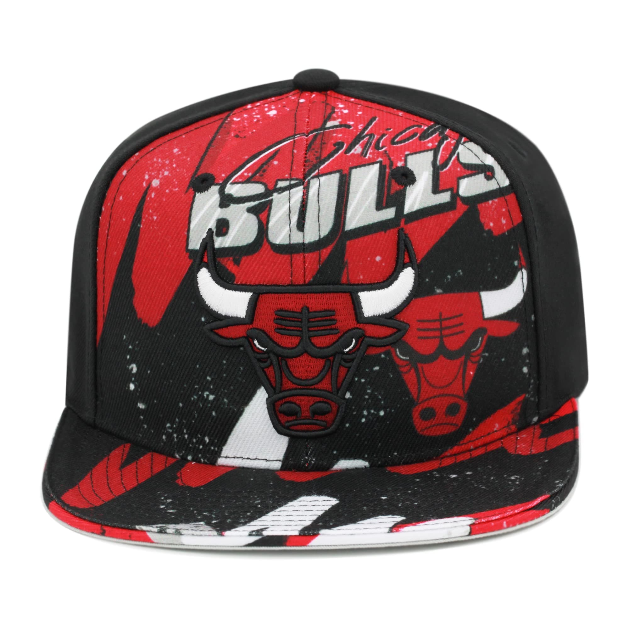 Mitchell & Ness Chicago Bulls NBA Hyper Loops DNA Snapback Hat Adjustable Cap - Black/Red