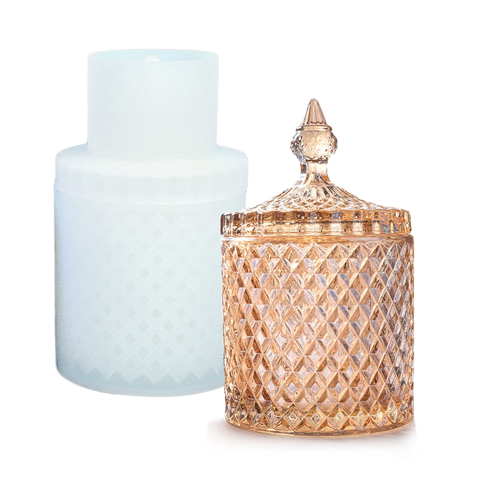 Style Storage Box Silicone Resin Mold with lids Pen Holder Bottle Jar Epoxy Silicone Casting Molds for Jewelry Ornaments Storage Trinket Container Cup Holder, 3D DIY Making Handmade Crafts(Mold040)