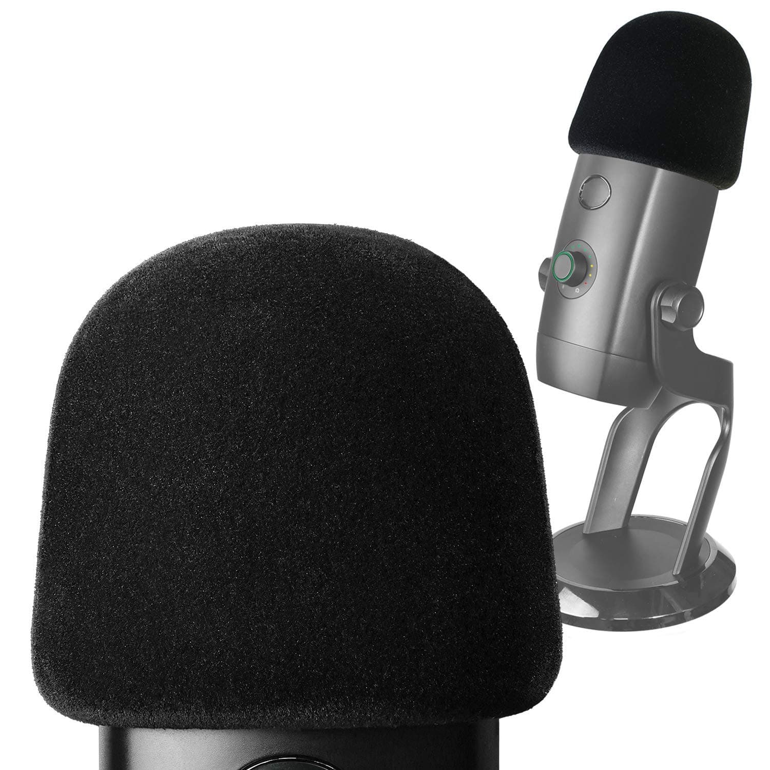 YOUSHARES Pop Filter for Blue Yeti X Mic - Foam Microphone Windscreen Cover with Velvet-like Fabric Covering to Reduce Mic Noises