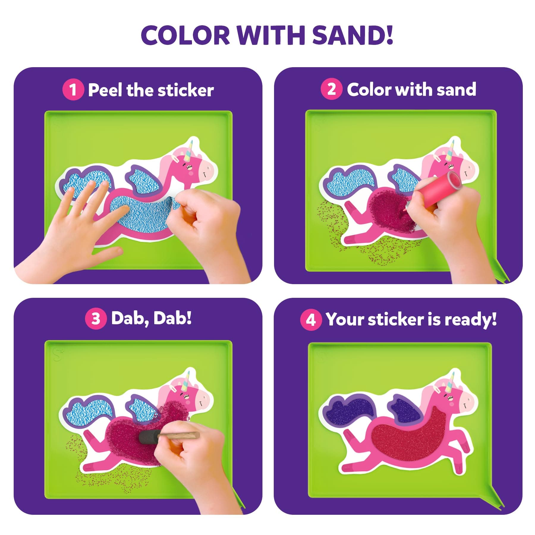 Skillmatics Sand Art Activity - Unicorns & Princesses, Create & Stick 50+ Colorful Stickers, Craft Kits & Supplies for Kids, Gifts for Girls & Boys Ages 4, 5, 6, 7, 8, 9, 10