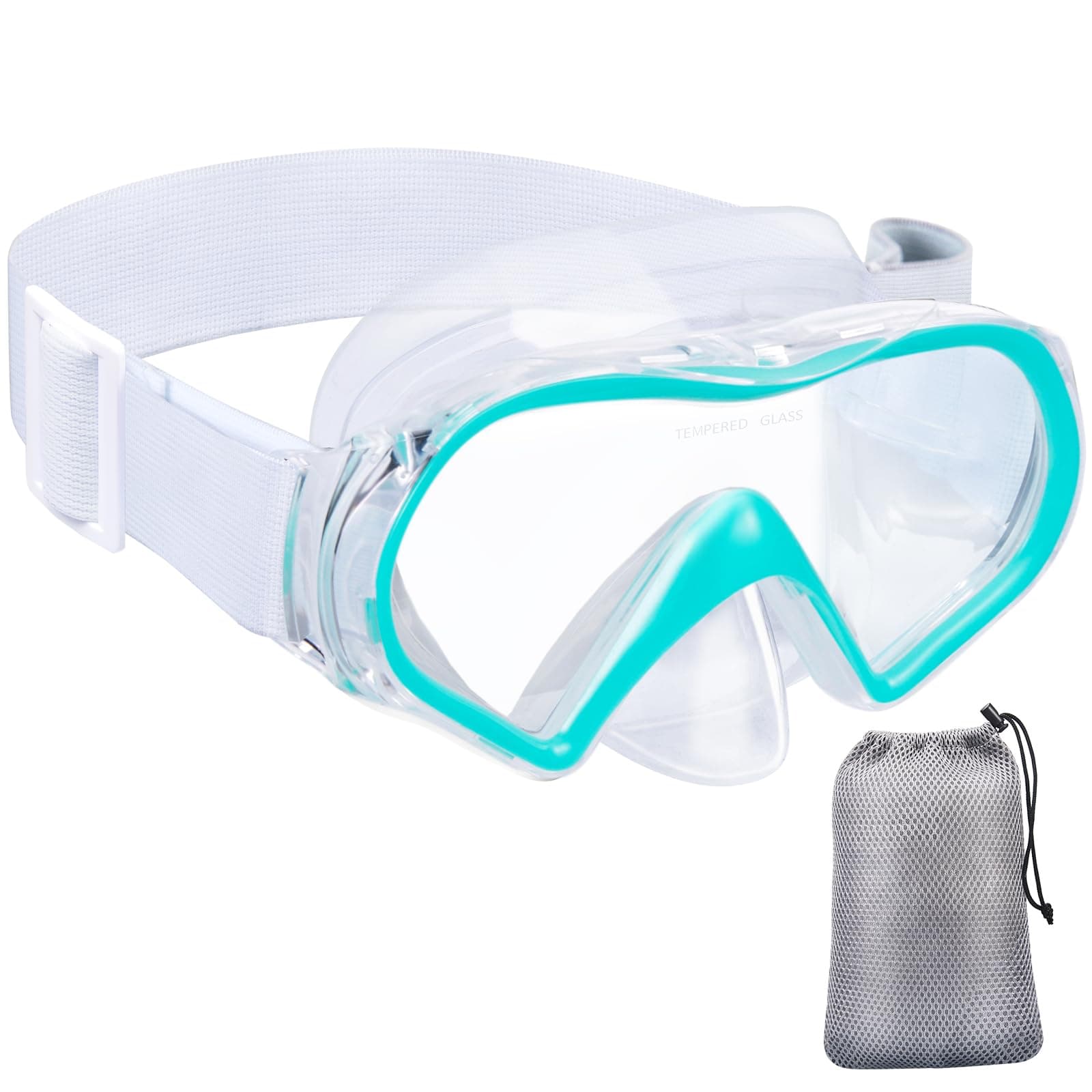 Aegend Snorkel Mask Goggles with Nose Cover with Adjustable Soft Knitted Strap, Panoramic 180° View, Anti-Fog Anti-Leak Swim Goggles with Adult&Youth Replacement Snorkeling Gear-Mask Only