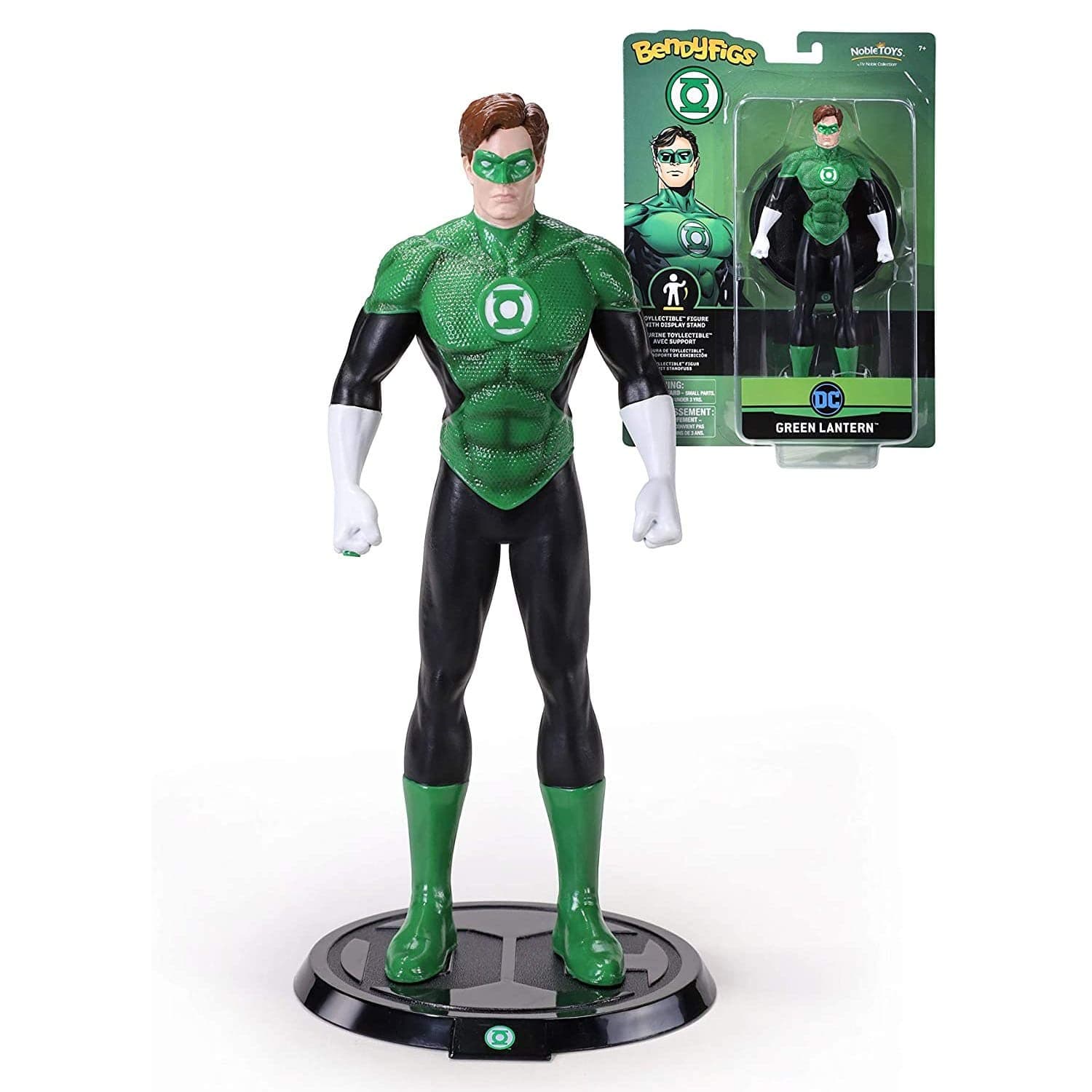 The Noble Collection BendyFigs DC Green Lantern - Officially Licensed 7.5in (19cm) DC Bendable Toy Posable Collectable Doll Figure With Stand - Gifts For Kids & Adults