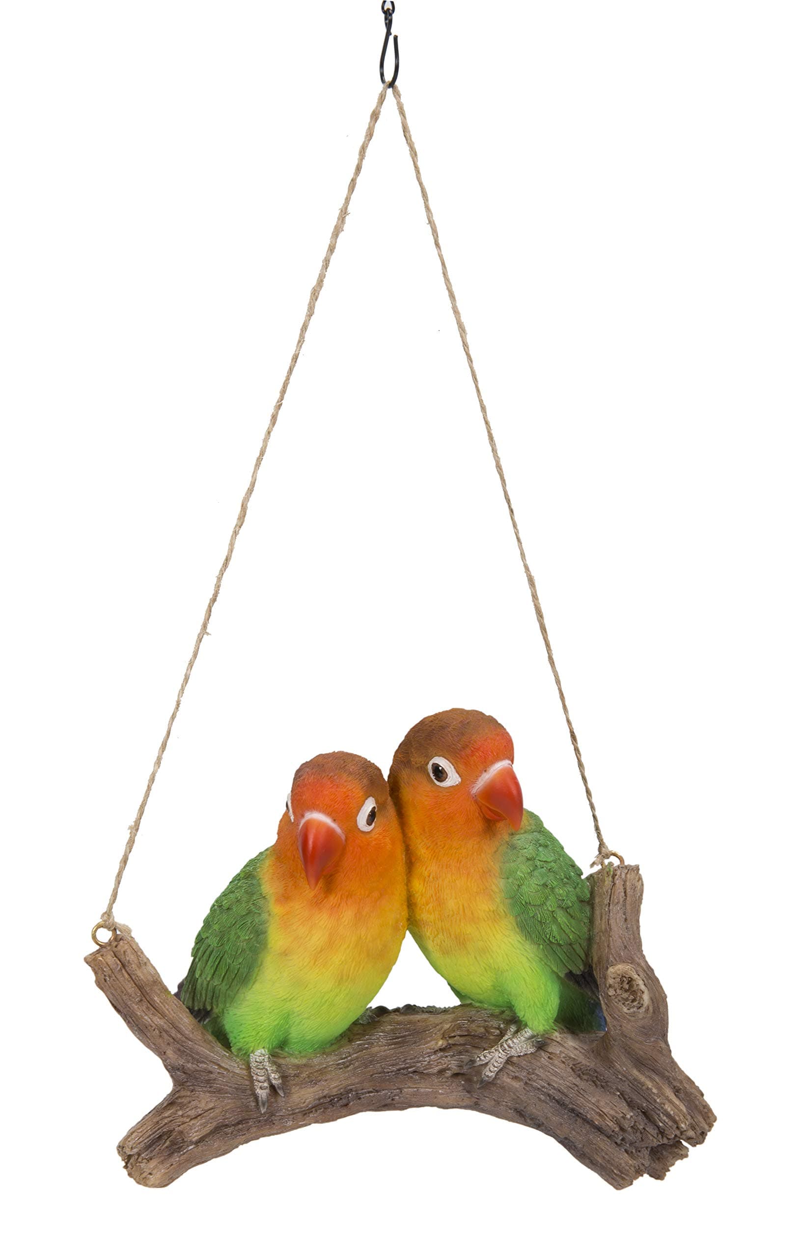 Gift Hanging Parrots (Lovebirds) ON A Branch, multi-coloured