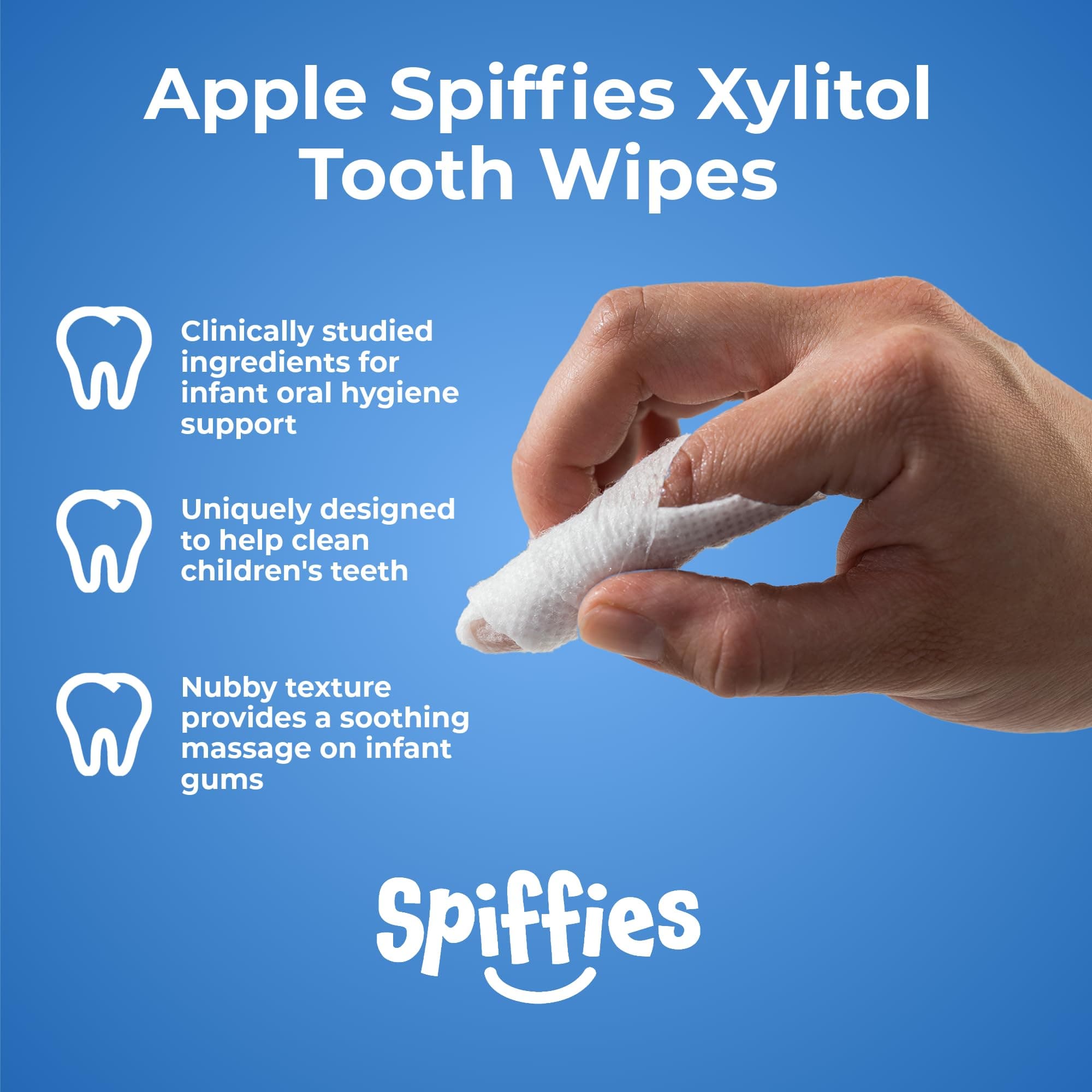 Tooth Wipes, Apple Flavour (Pack of 60)