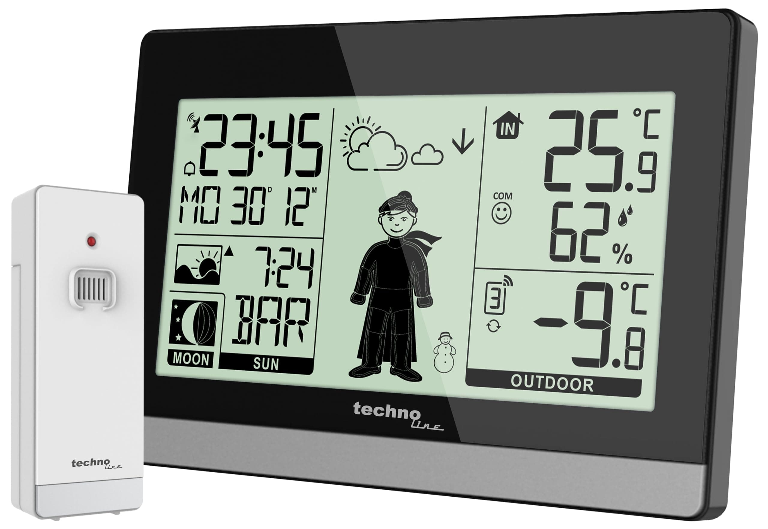 WS9612 Modern Weather Station Black