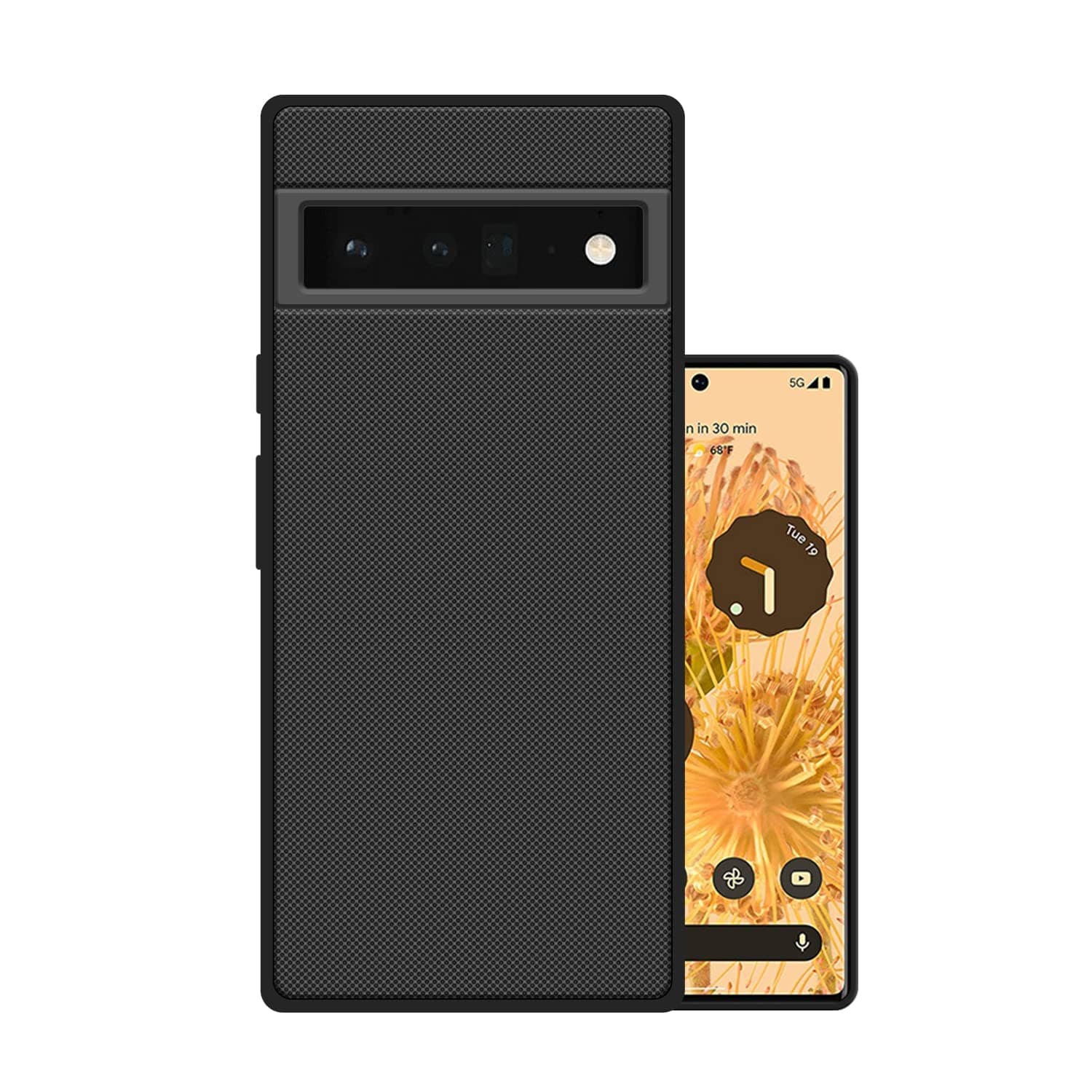 ZARALA Rubber Compatible With Google Pixel 6 Pro Super Frosted Raised Camera Protect Soft Back Case Cover For Google Pixel 6 Pro, Black