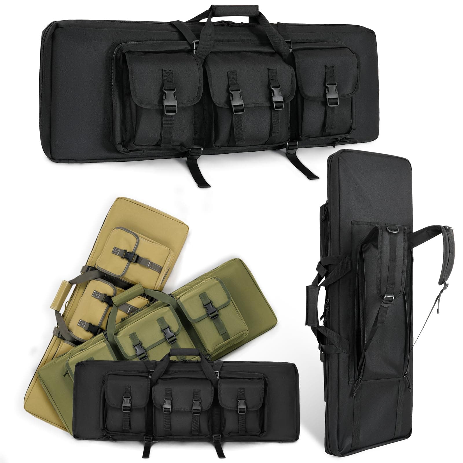 Sponsored Ad - Soft Rifle Case 32'' 36" 42" 48'' Tactical Long Double Rifle Backpack Gun Bag for Hunting Shooting Range, Firearm Transportation with Lockable Zipper and Molle System